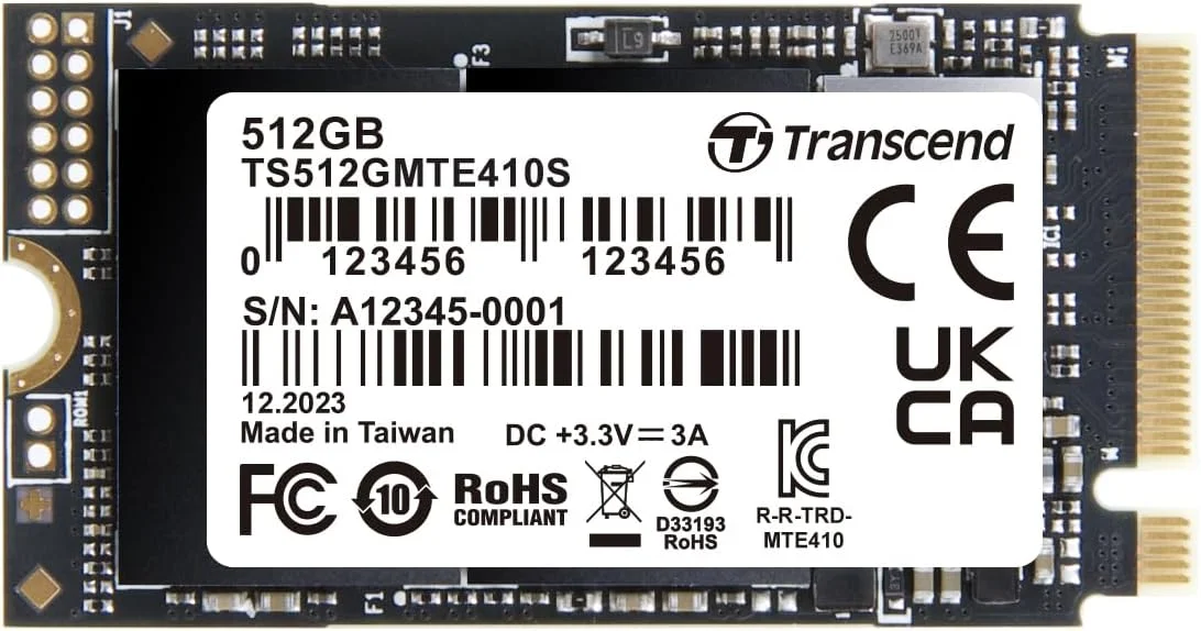 حافظه اس اس دی M.2 NVMe ترنسند 512 گیگابایت 2242 PCIe Gen4x4 حداکثر سرعت خواندن: 5000 مگابایت بر ثانیه حداکثر سرعت نوشتن: 3500 مگابایت بر ثانیه M Key مدل TS512GMTE410S
