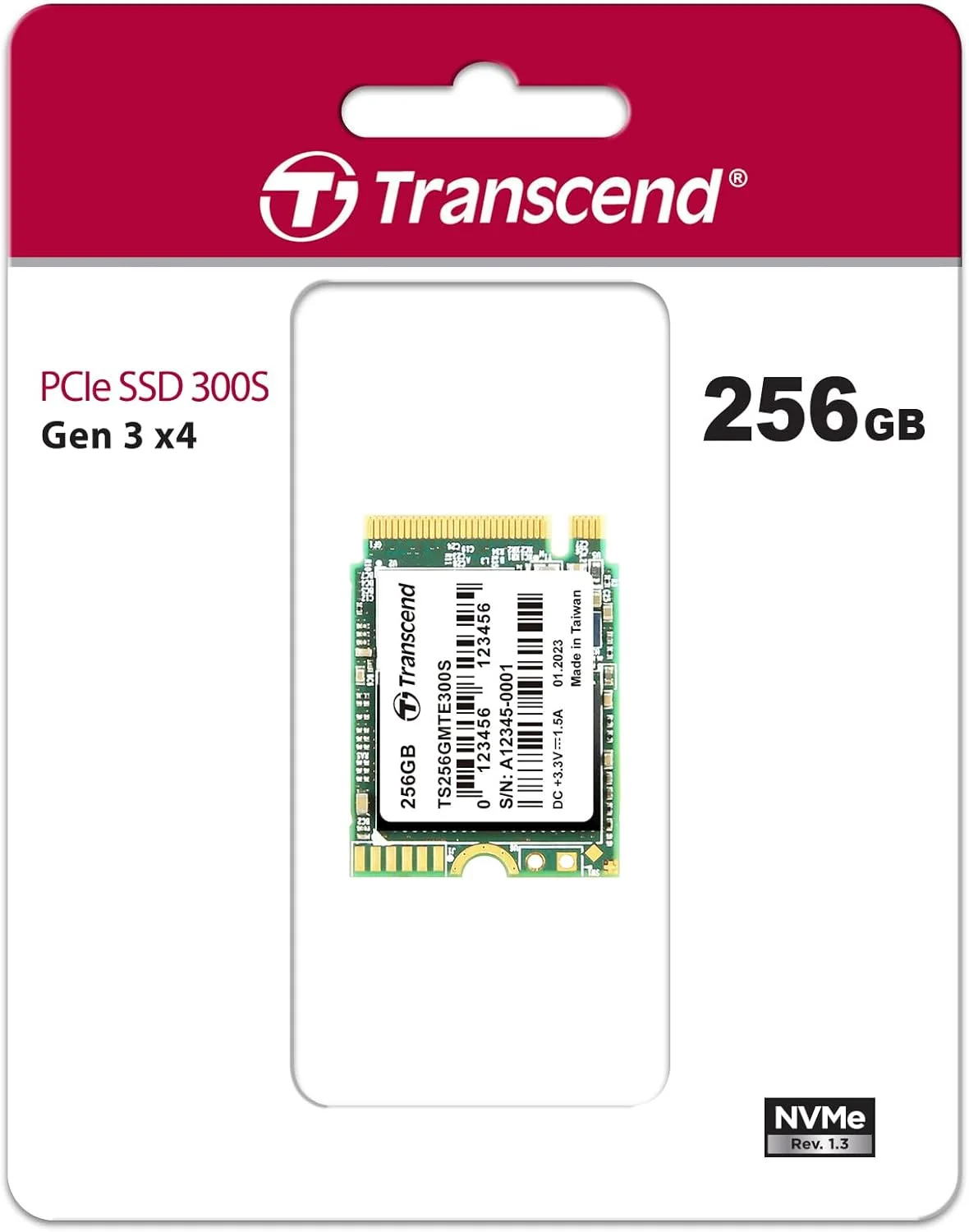 درایو حالت جامد داخلی 256 گیگابایتی ترنسند MTE300S NVMe PCIe Gen3 x4 M.2 2230 (SSD) 3D TLC NAND (TS256GMTE300S)