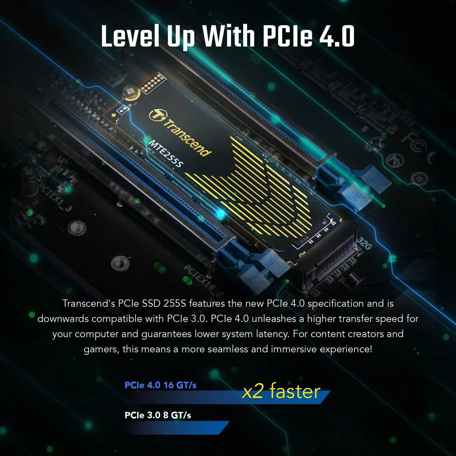 اس اس دی 1 ترابایتی M.2 2280 ترنسند با هیت سینک، سرعت تا 7,400 مگابایت بر ثانیه برای PS5، کامپیوترهای رومیزی، لپ تاپ، PCIe 4.0 NVMe Gen4x4 اس اس دی داخلی، 3D TLC NAND، درایو حالت جامد پرسرعت، مناسب برای بازی و استفاده حرفه ای