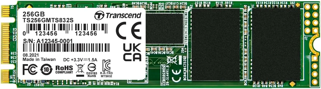 حافظه اس اس دی 256 گیگابایتی ترنسند مدل M.2 2280 SATA B+M Key TLC