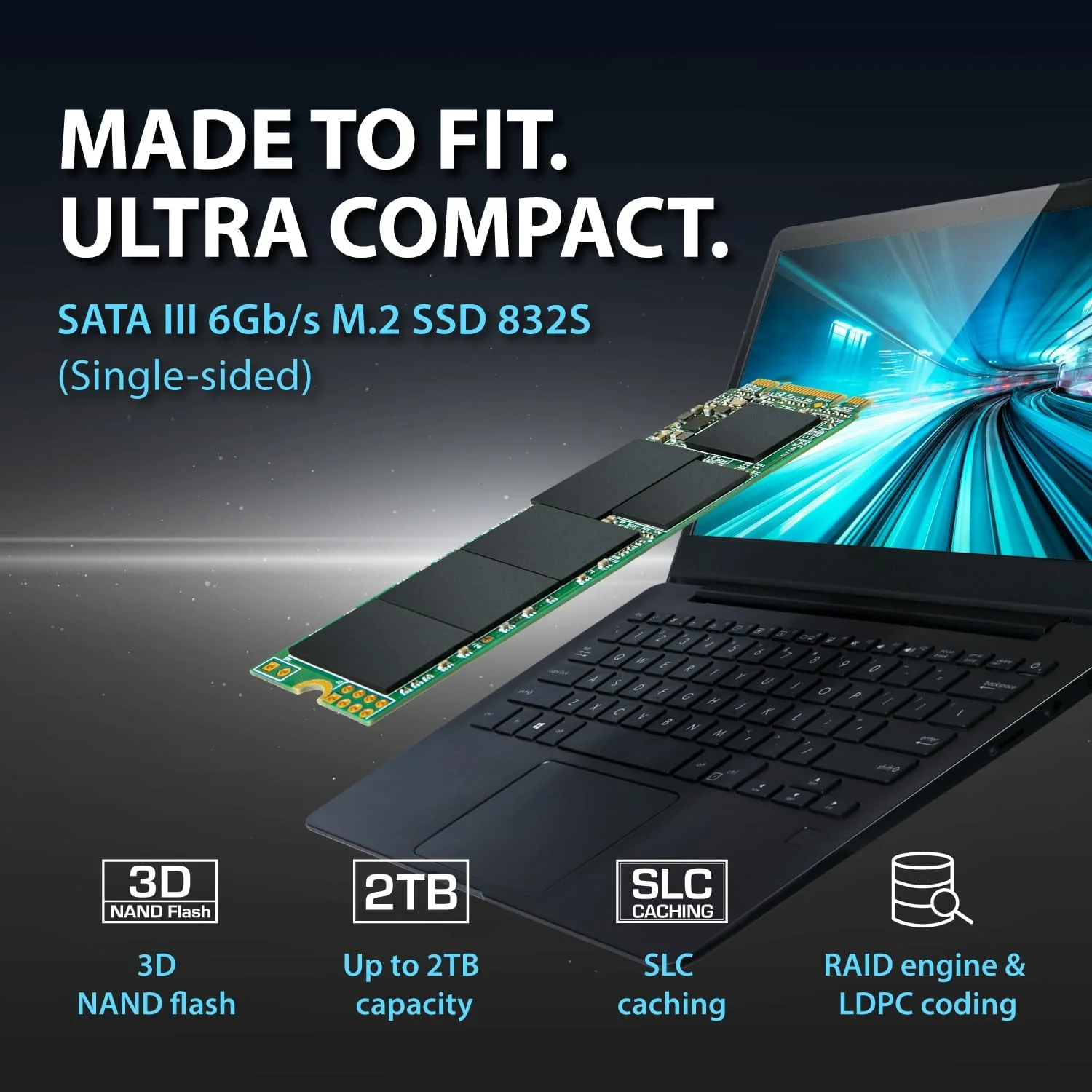 حافظه اس اس دی 256 گیگابایتی ترنسند مدل M.2 2280 SATA B+M Key TLC