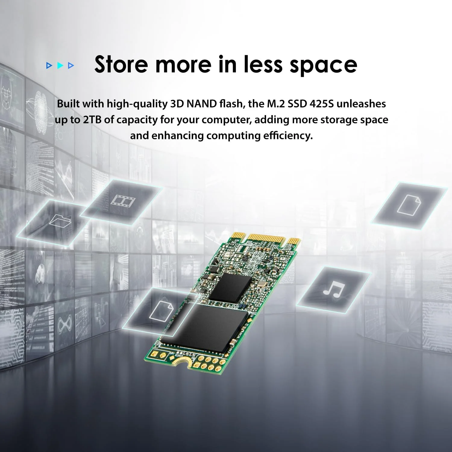 حافظه اس اس دی 2 ترابایتی ترنسند مدل MTS425S با رابط SATA III 6Gb/s و فرم فاکتور M.2 42mm