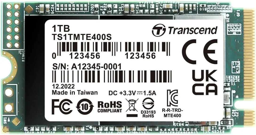 حافظه اس اس دی داخلی 1 ترابایتی Transcend MTE400S NVMe - Gen3 x4 PCIe M.2 2242، سرعت تا 2000 مگابایت بر ثانیه - TS1TMTE400S