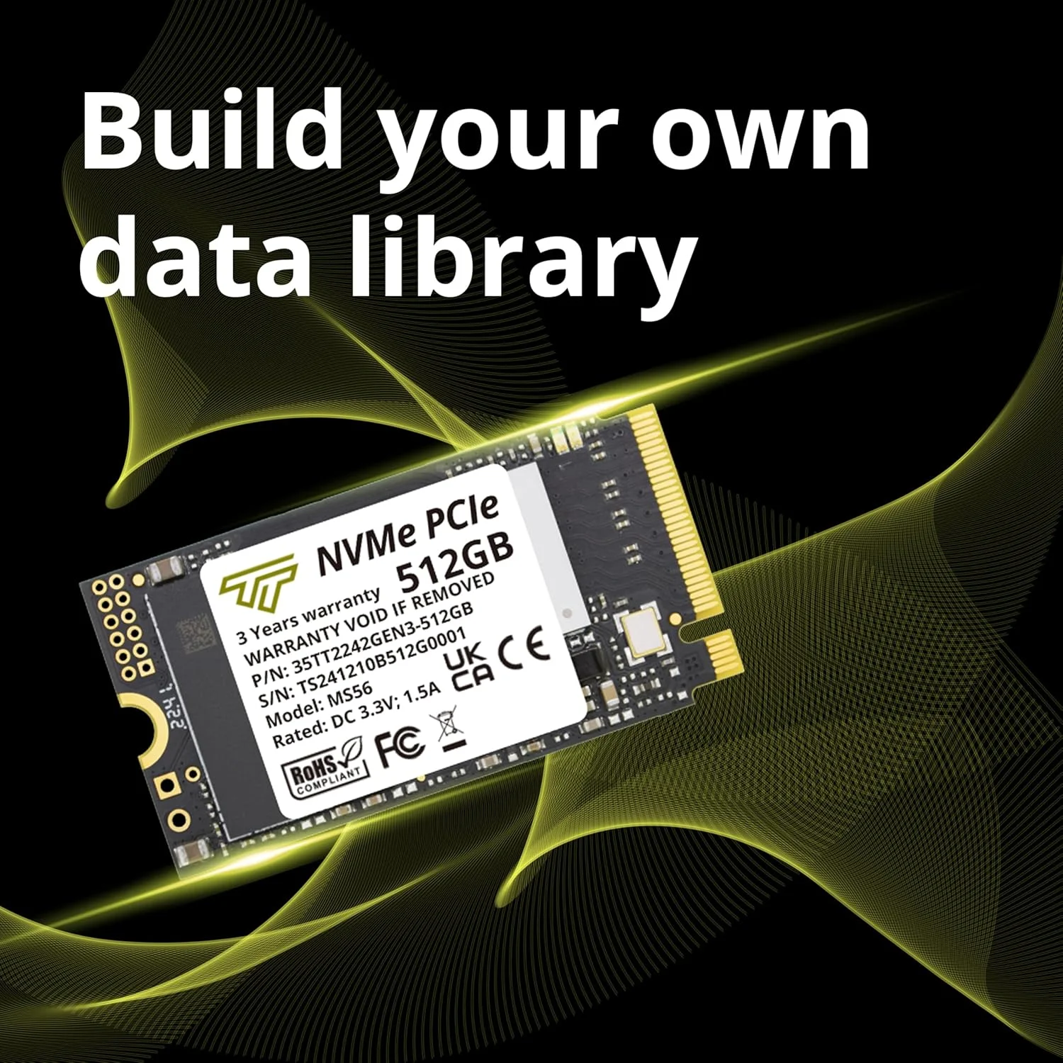 درایو حالت جامد Timetec 512GB M.2 2242 SSD NVMe PCIe Gen3x4 3D NAND TLC سرعت خواندن/نوشتن تا 2,000/1,500 مگابایت بر ثانیه، سازگار با Lenovo Thinkpad E15 / ThinkPad 11e Yoga Gen 6، لپ تاپ و کامپیوتر رومیزی