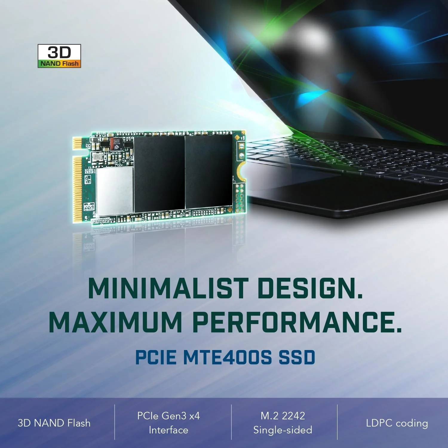 حافظه اس اس دی داخلی 1 ترابایتی Transcend MTE400S NVMe - Gen3 x4 PCIe M.2 2242، سرعت تا 2000 مگابایت بر ثانیه - TS1TMTE400S