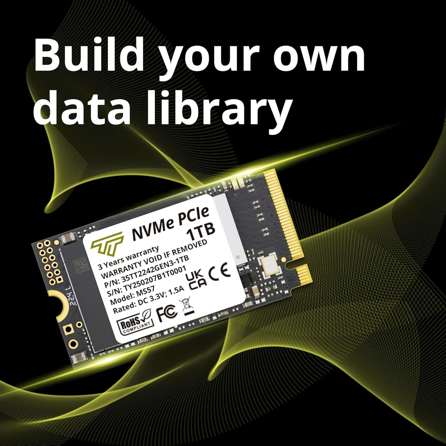 حافظه اس اس دی Timetec 1TB M.2 2242 NVMe PCIe Gen3x4 3D NAND TLC سرعت خواندن/نوشتن تا 2,100/1,600 مگابایت بر ثانیه سازگار با Lenovo Thinkpad E15 / ThinkPad 11e Yoga Gen 6، لپ تاپ و کامپیوتر