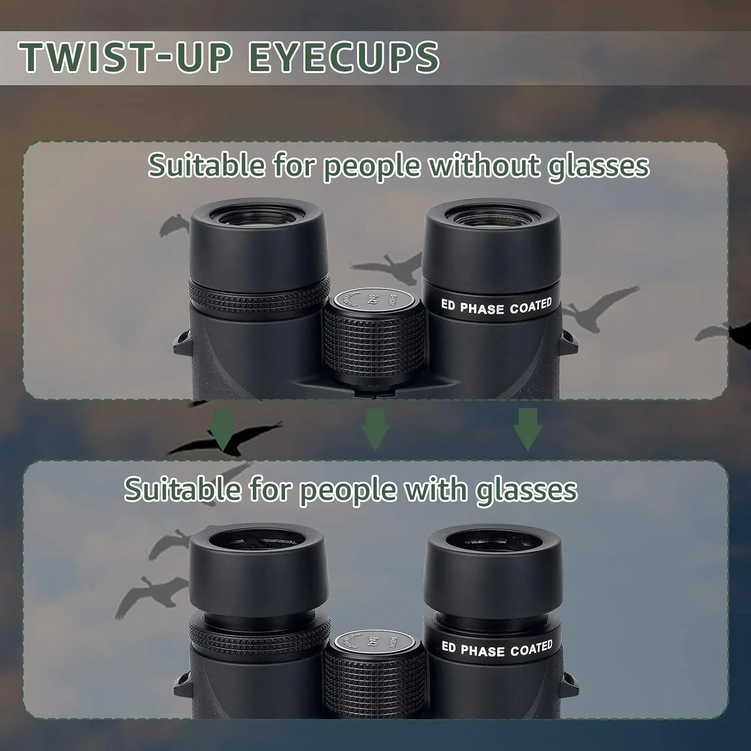 دوربین دوچشمی SVBONY SV202 8x42 ED، منشور Bak4 و اپتیک کاملاً پوشش داده شده، دوربین دوچشمی با روکش لاستیکی با استاندارد IPX7 ضد مه و ضد آب برای تماشای پرندگان