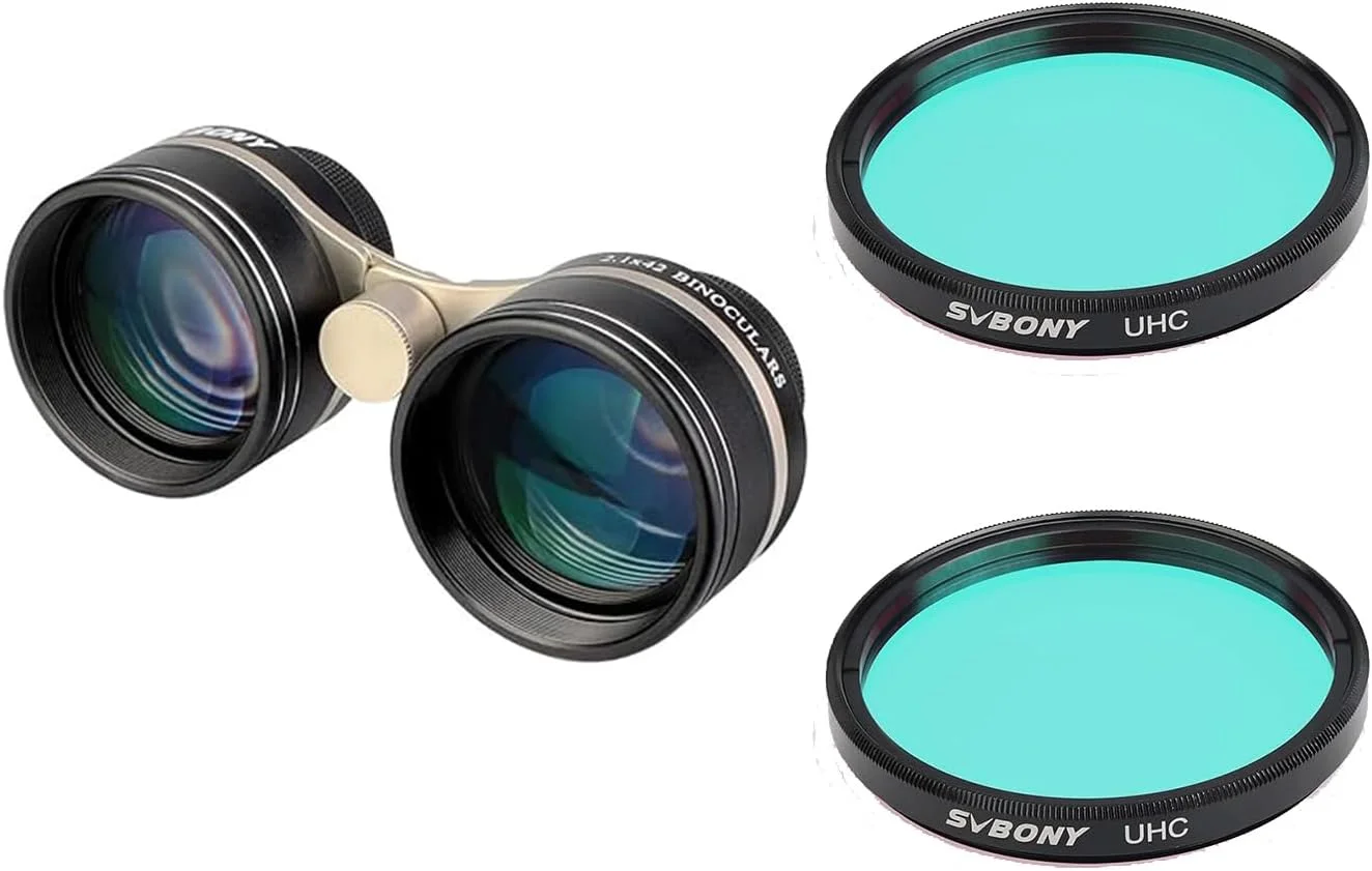 دوربین دوچشمی زاویه باز SV407 به همراه فیلتر تلسکوپ 2 اینچی UHC، بسته 2 عددی برای تماشای ماه