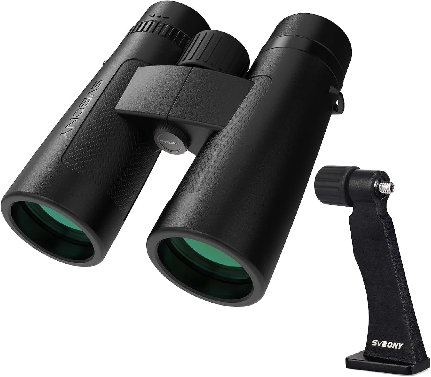 دوربین دوچشمی SVBONY SV202 10x42 ED به همراه آداپتور سه پایه، با لنزهای شیئی پراکندگی بسیار کم برای تماشای پرندگان، سیستم اپتیک BAK4 و FMC، زاویه دید باز 8 درجه، ضد آب IPX7 برای استفاده در همه شرایط آب و هوایی