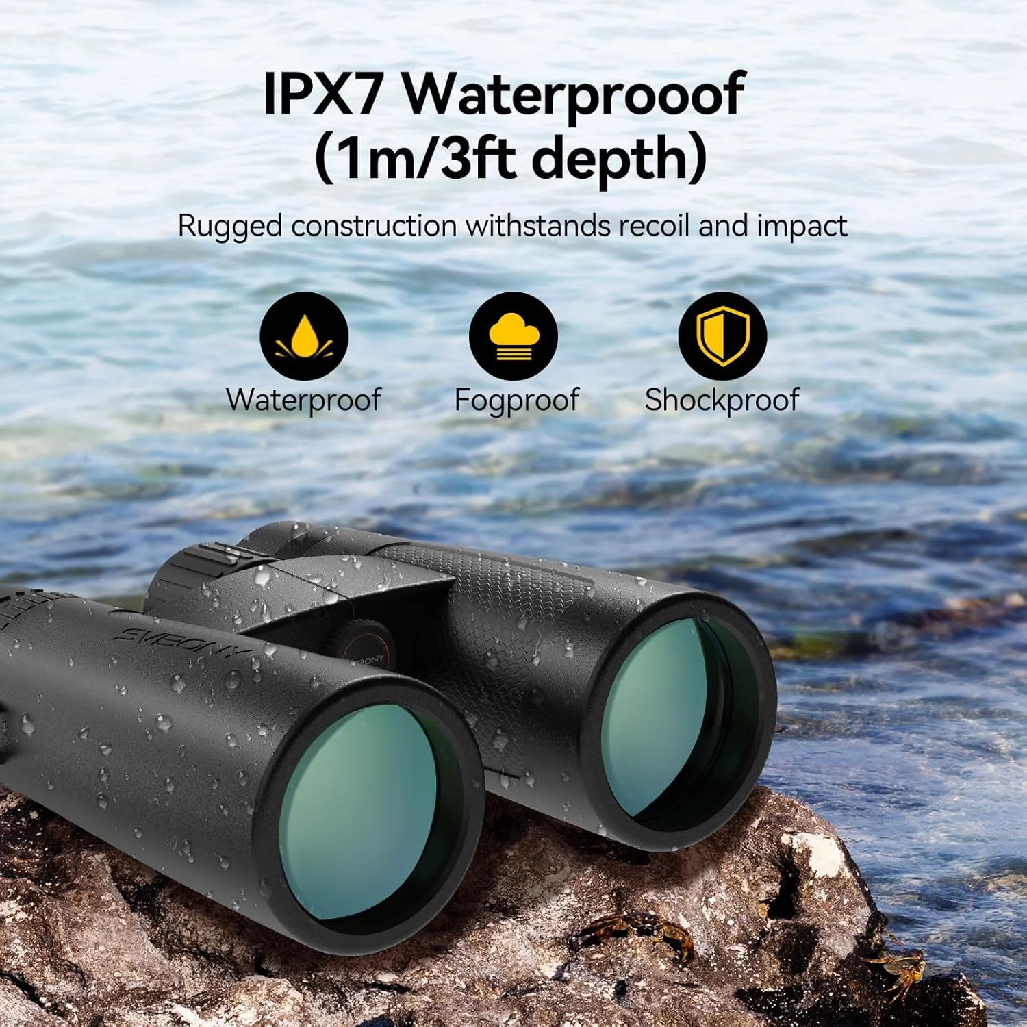 دوربین دوچشمی SVBONY SV202 10x42 ED به همراه آداپتور سه پایه، با لنزهای شیئی پراکندگی بسیار کم برای تماشای پرندگان، سیستم اپتیک BAK4 و FMC، زاویه دید باز 8 درجه، ضد آب IPX7 برای استفاده در همه شرایط آب و هوایی