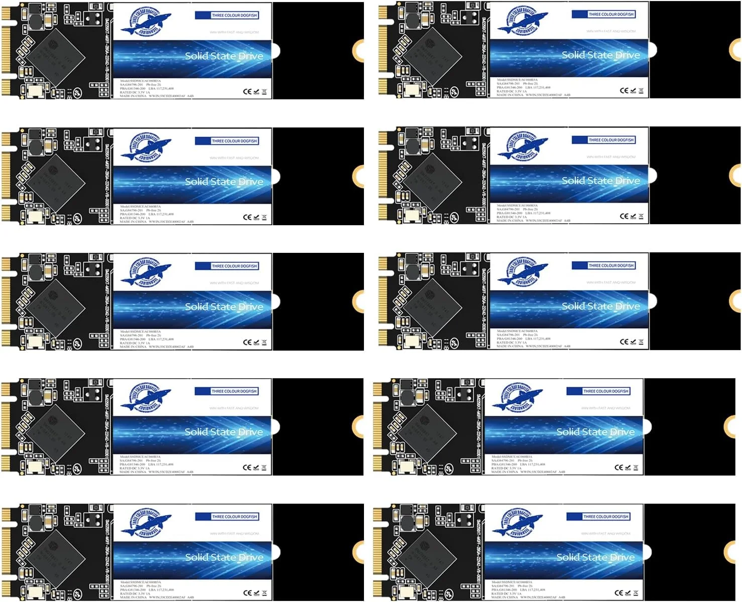 درایو حالت جامد M.2 2280 داگفیش سه رنگ، 64 گیگابایت SATA III 6 گیگابیت بر ثانیه، درایو داخلی حالت جامد - سازگار با کامپیوتر رومیزی لپ تاپ (M.2 2280، بسته 10 عددی 64 گیگابایتی) درایو حالت جامد M.2 2280 داگفیش سه رنگ، 64 گیگابایت SATA III 6 گیگابیت بر ثانیه، درایو داخلی حالت جامد - سازگار با کامپیوتر رومیزی لپ تاپ (M.2 2280، بسته 10 عددی 64 گیگابایتی)