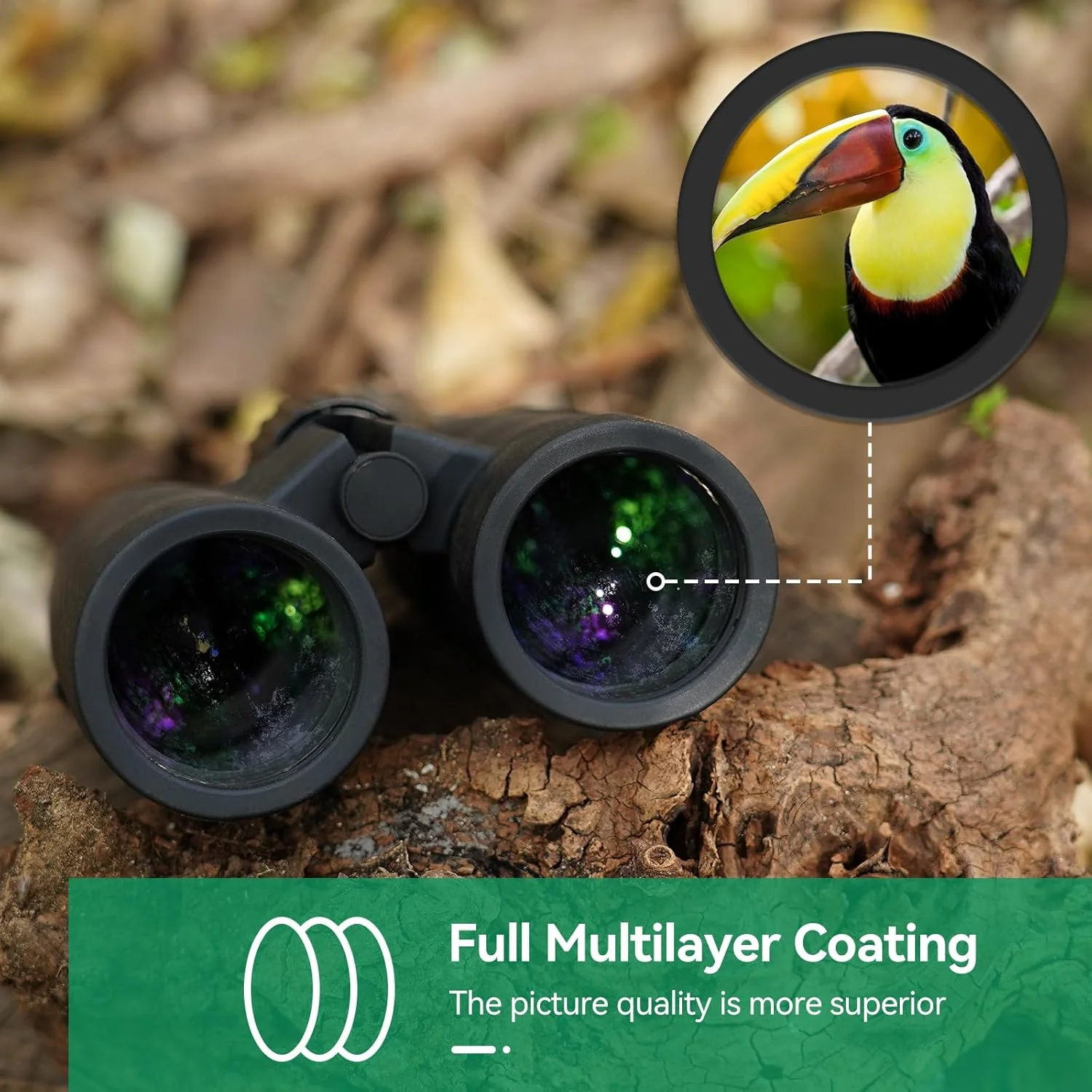 دوربین دوچشمی SVBONY SA205 8x42 ED، میدان دید تخت با Bak4 و FMC، ضد مه و ضد آب IP67، دوربین دوچشمی با روکش لاستیکی و بند برای تماشای پرندگان در فضای باز