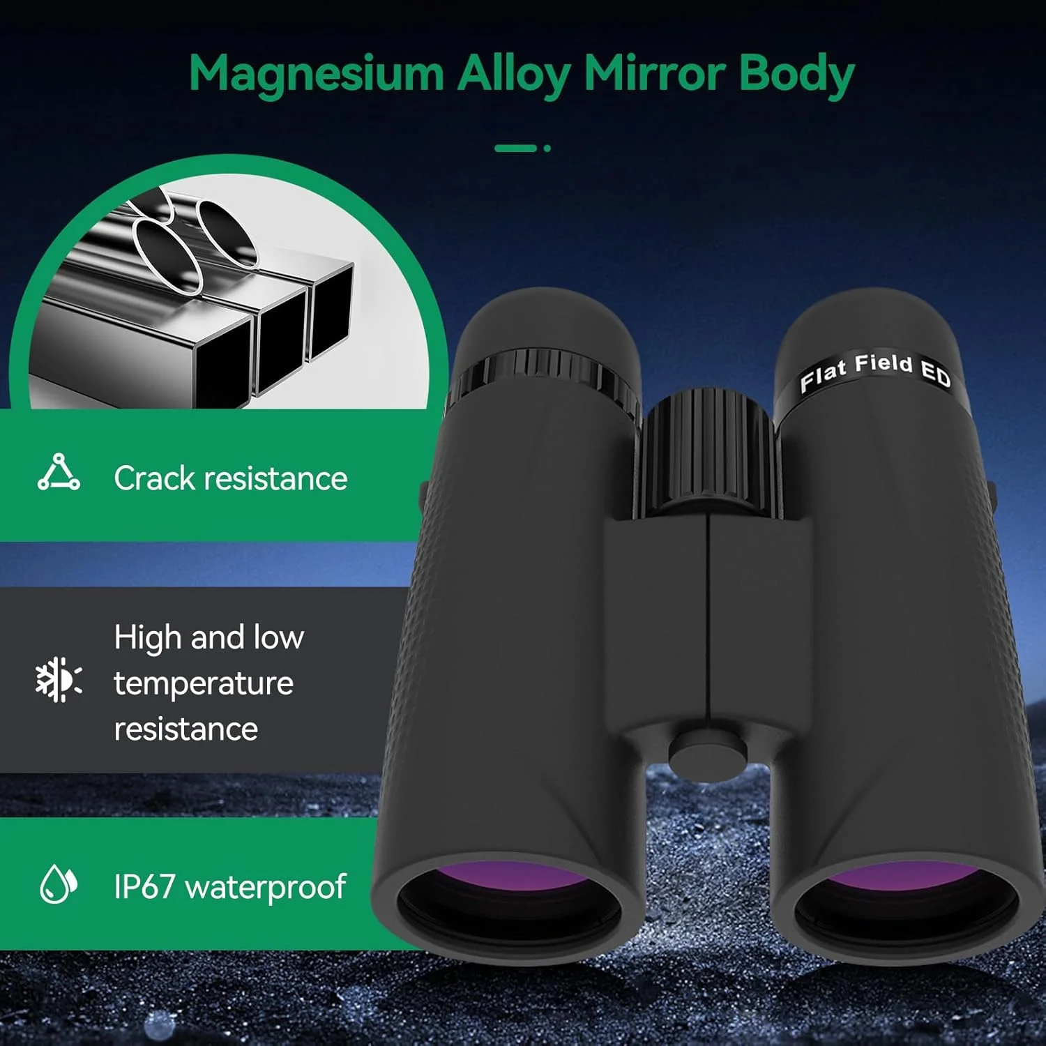 دوربین دوچشمی SVBONY SA205 8x42 ED، میدان دید تخت با Bak4 و FMC، ضد مه و ضد آب IP67، دوربین دوچشمی با روکش لاستیکی و بند برای تماشای پرندگان در فضای باز