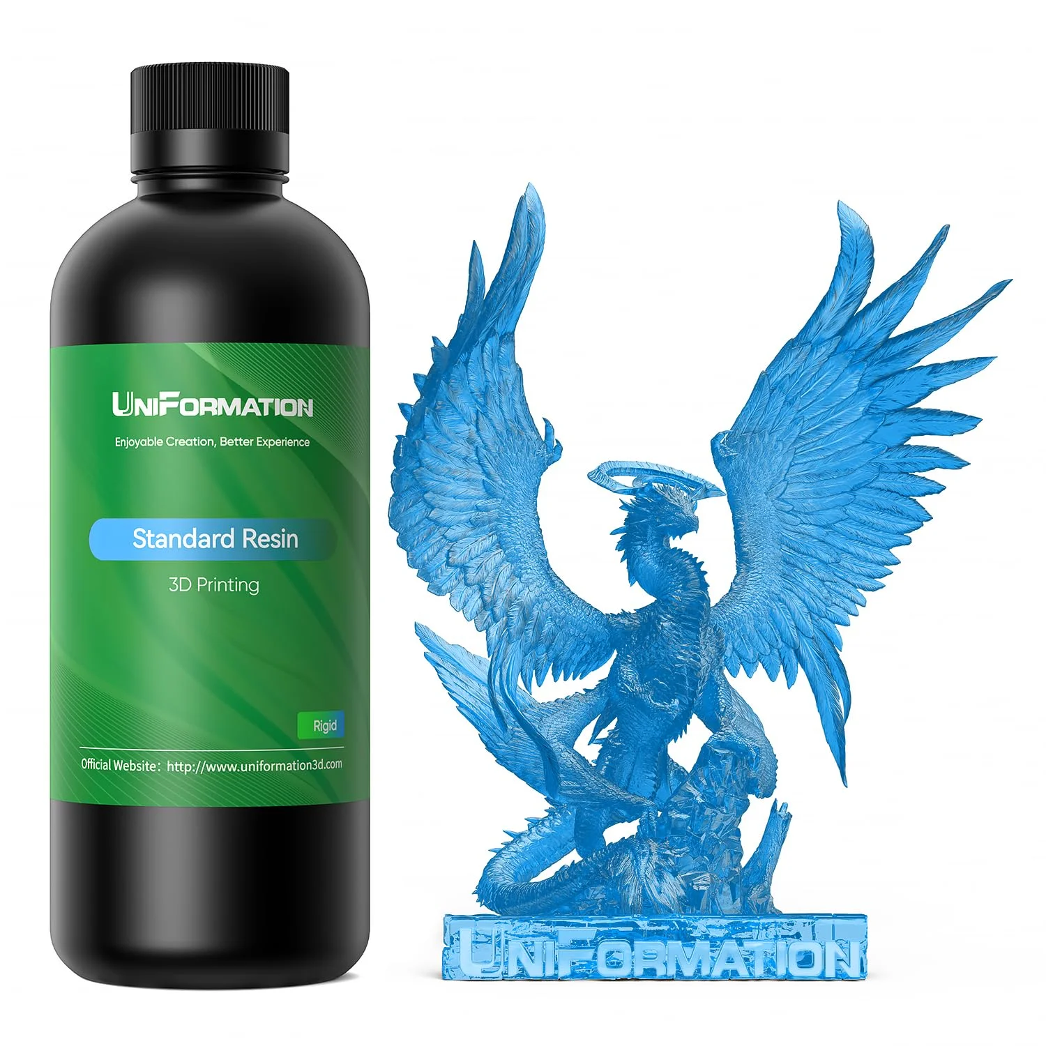 رزین پرینتر سه بعدی استاندارد 2 کیلوگرم، رزین مایع سریع پخت UV با پایه گیاهی، دقت بالا و ویسکوزیته پایین مناسب برای چاپ SLA/LCD/DLP، شفاف، 2x1 کیلوگرم آبی روشن