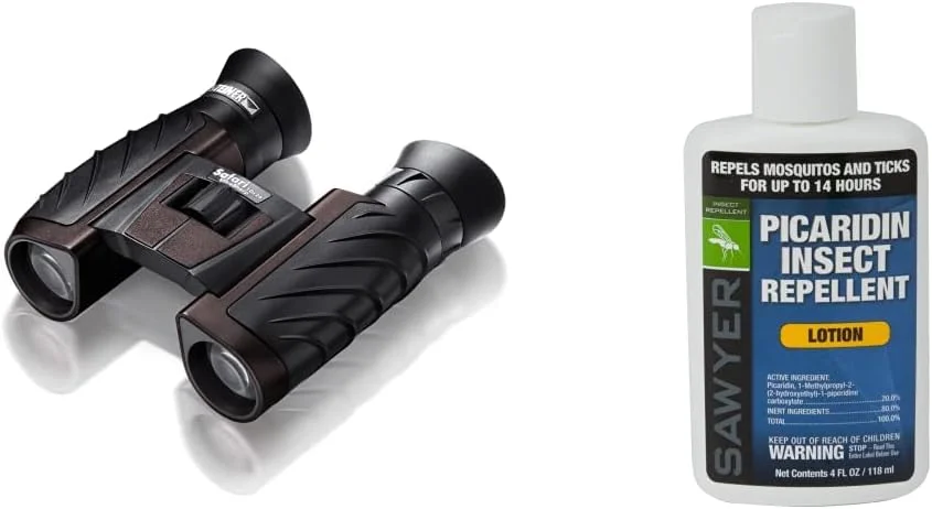 دوربین شکاری اشتاینر سافاری UltraSharp، اپتیک سبک وزن و جمع و جور مناسب فضای باز، 10x26 و دافع حشرات ممتاز SP564 Sawyer Products با 20% Picaridin، لوسیون، 4 اونس
