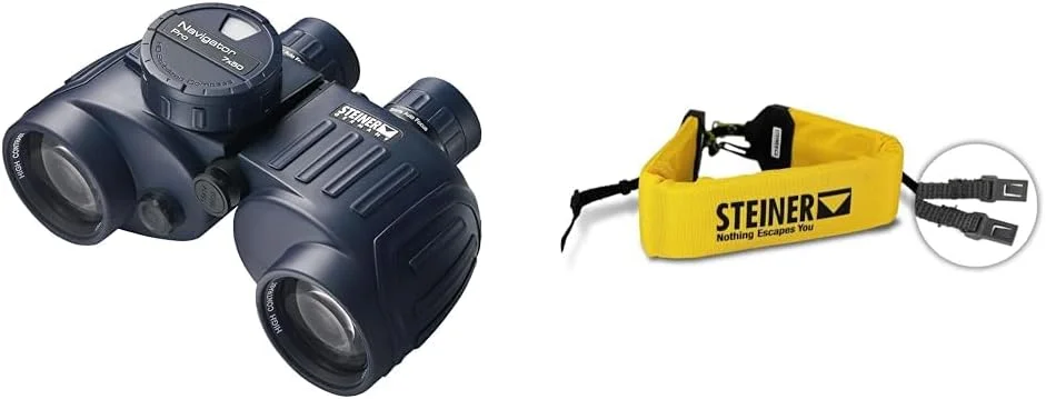 دوربین شکاری اشتاینر 7x50 Navigator Pro با بزرگنمایی 7 برابر، اپتیک با کنتراست بالا و بند شناور ClicLoc برای دوربین های دریایی، مناسب برای مدل های Commander