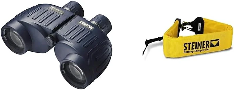 دوربین دوچشمی اشتاینر Navigator Pro 7x50 - فوکوس خودکار ورزشی - ارائه دهنده وضوح تصویر عالی، آبی دریایی و بند شناور برای دوربین های دوچشمی دریایی - لوازم جانبی دوربین دوچشمی شناور ضد آب با دوام