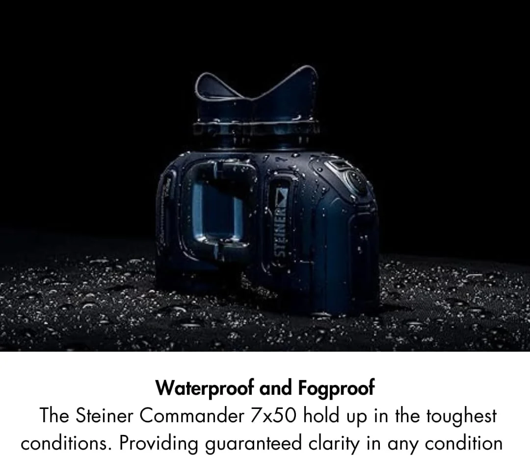 دوربین دوچشمی استاینر اپتیکس Marine Commander 7x50 با قطب نما، ضد آب حرفه ای، کیفیت آلمانی، تصاویر شفاف