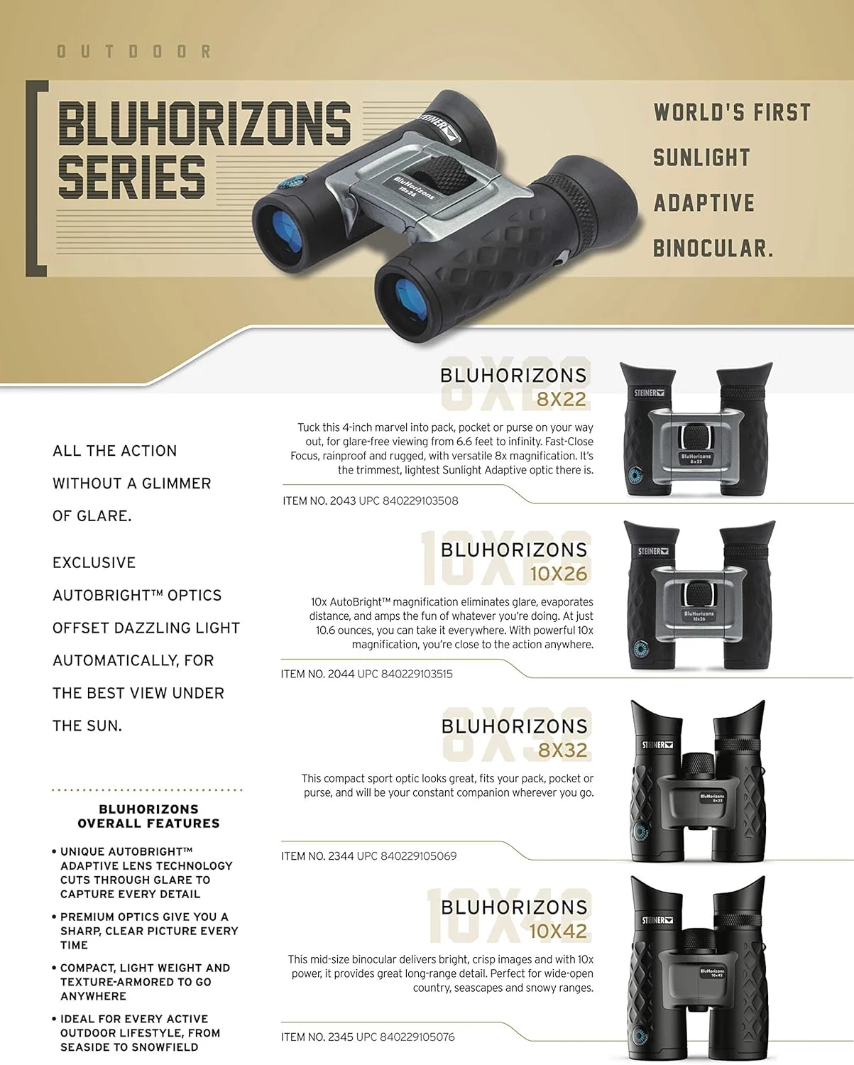 دوربین دوچشمی اشتاینر BluHorizons - فناوری منحصر به فرد لنز، محافظت از چشم، جمع و جور، سبک وزن - ایده آل برای فعالیت های خارج از منزل و رویدادهای ورزشی