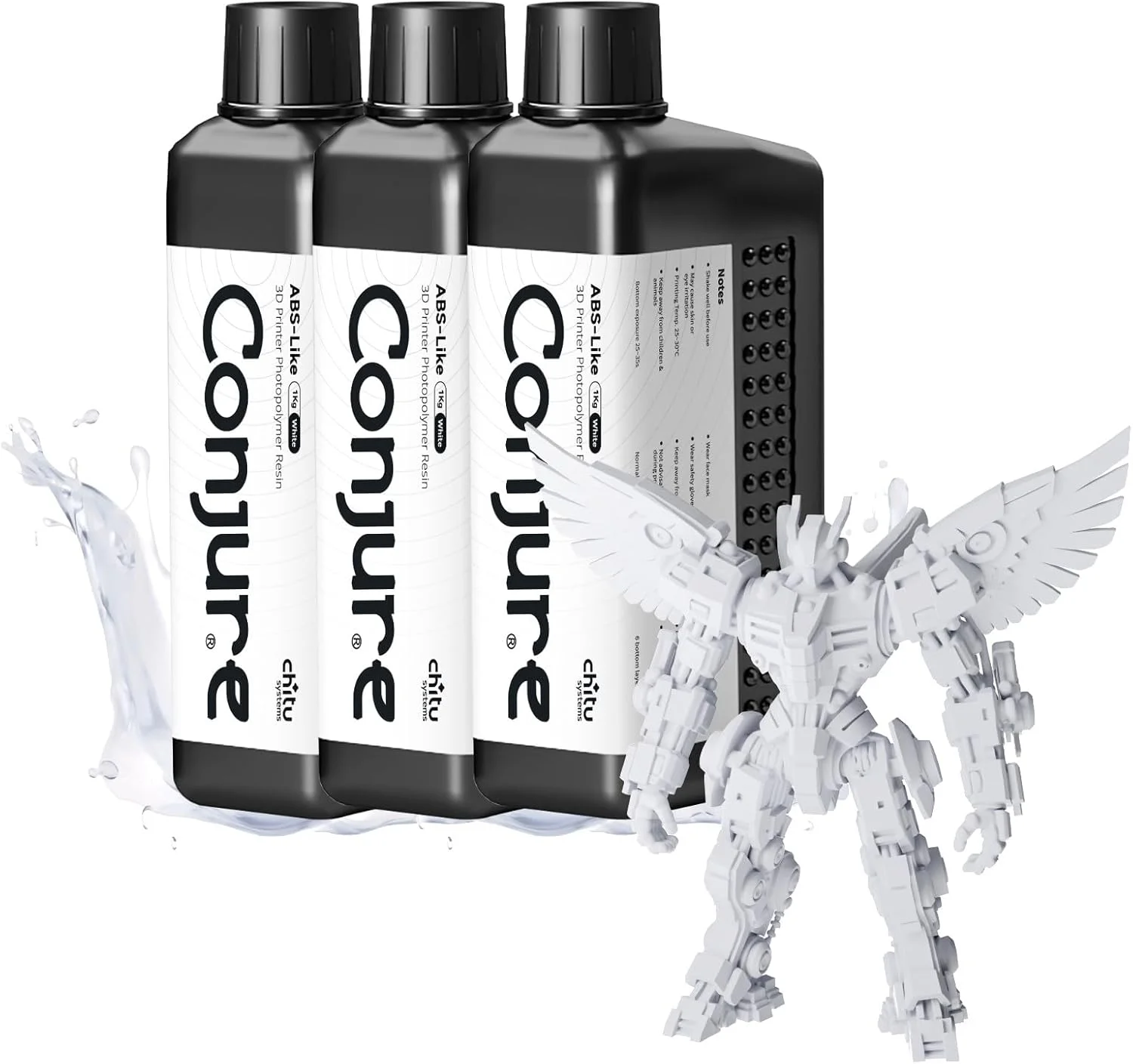 رزین مشابه ABS از Chitu Systems، رزین پرینتر سه بعدی Conjure، پخت سریع، دقت بالا، غیر شکننده، سفید 3 * 1000 گرم