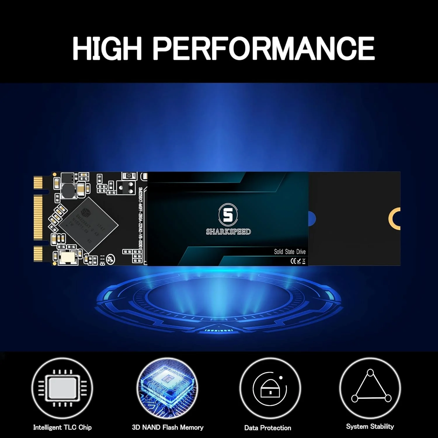 درایو حالت جامد داخلی SSD 4 ترابایت M.2 2280 TLC 3D NAND SATA III 6 Gb/s برای کامپیوتر، لپ تاپ و دسکتاپ (M.2 2280, 4TB)