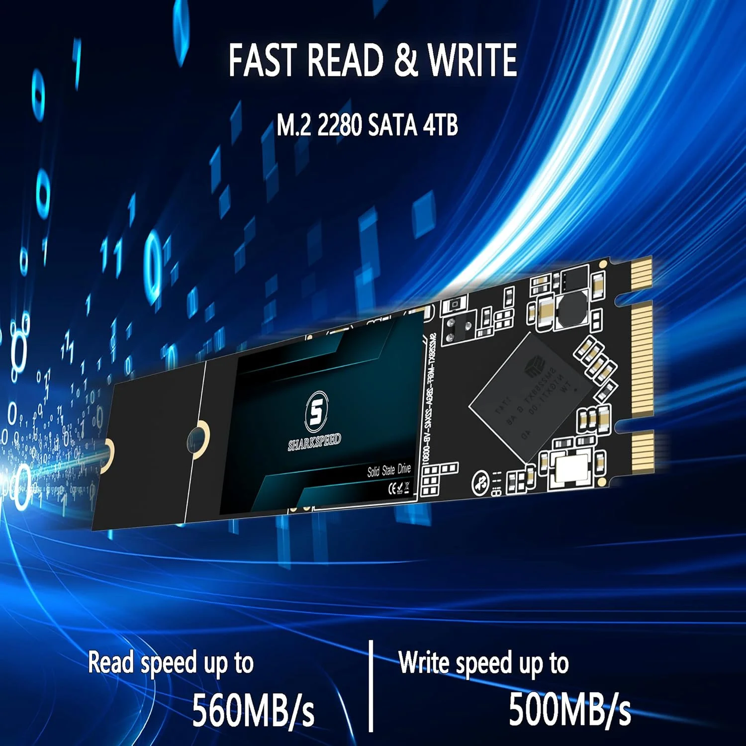 درایو حالت جامد داخلی SSD 4 ترابایت M.2 2280 TLC 3D NAND SATA III 6 Gb/s برای کامپیوتر، لپ تاپ و دسکتاپ (M.2 2280, 4TB)