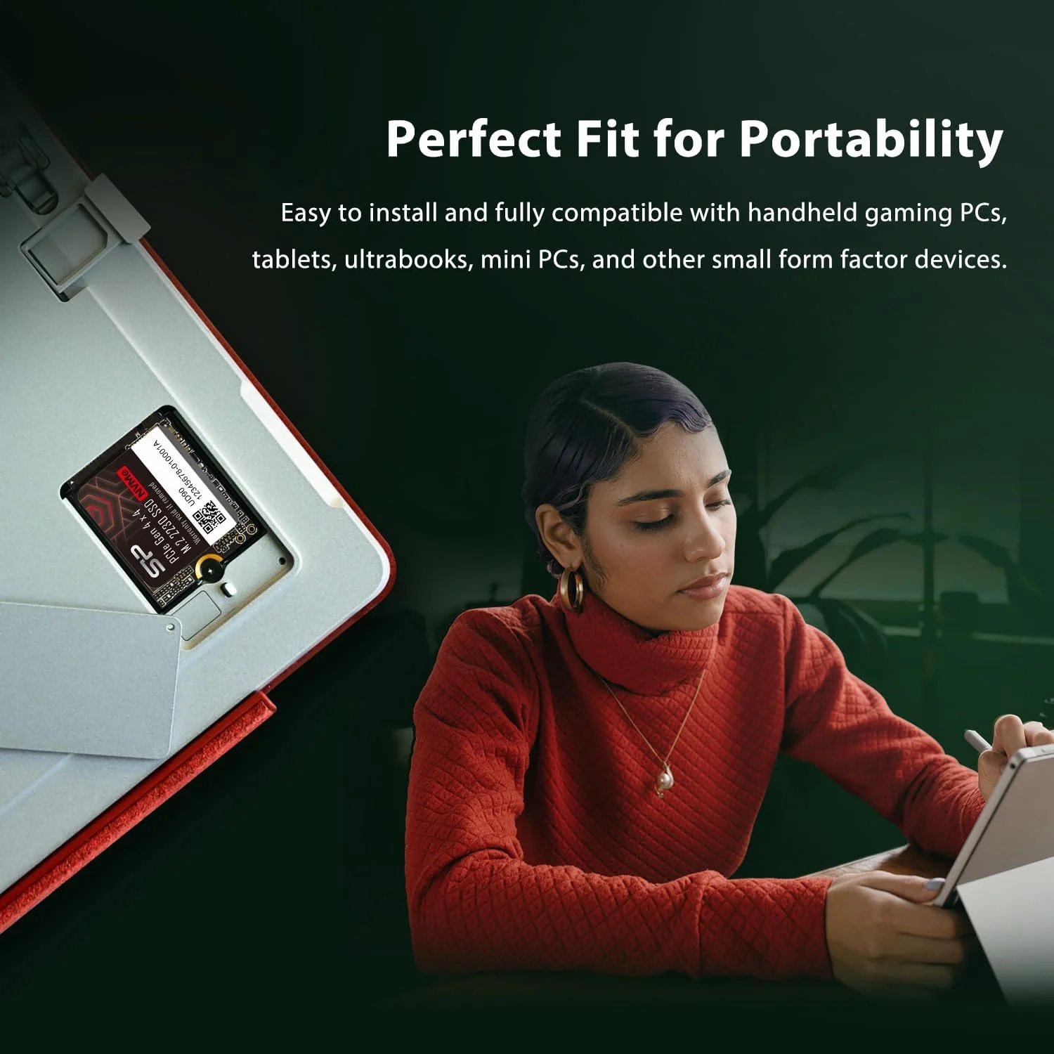 درایو حالت جامد 2 ترابایتی Silicon Power SU02KGBP44UD9007MM UD90 2230 NVMe 4.0 Gen4 PCIe M.2 با سرعت خواندن/نوشتن تا 5000/3200 مگابایت بر ثانیه، سازگار با Steam Deck