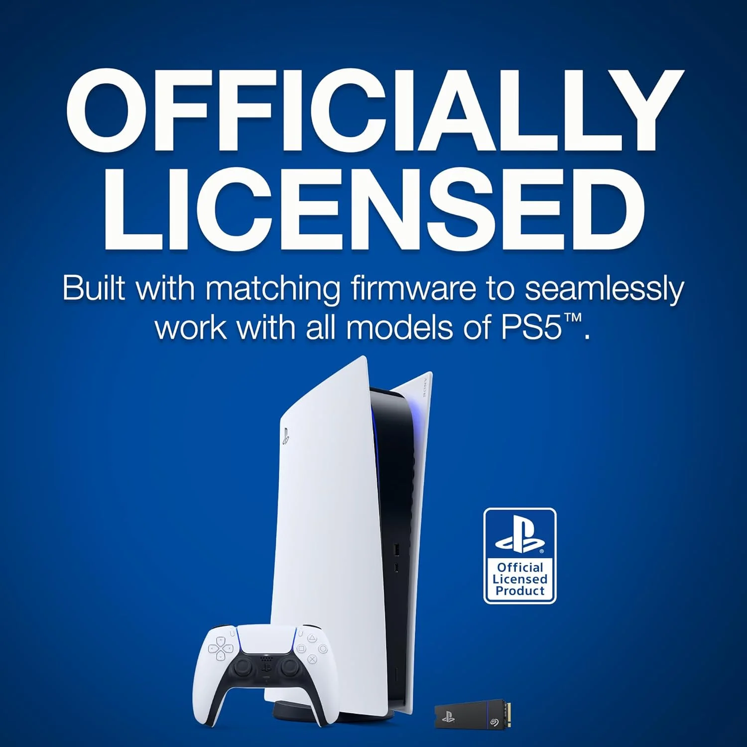 درایو گیمینگ سیگیت PS5 NVMe SSD برای PS5 با ظرفیت 2 ترابایت، درایو حالت جامد داخلی - PCIe Gen4 NVMe 1.4، دارای مجوز رسمی، سرعت تا 7300 مگابایت بر ثانیه با هیت سینک (ZP2000GP3A1001)