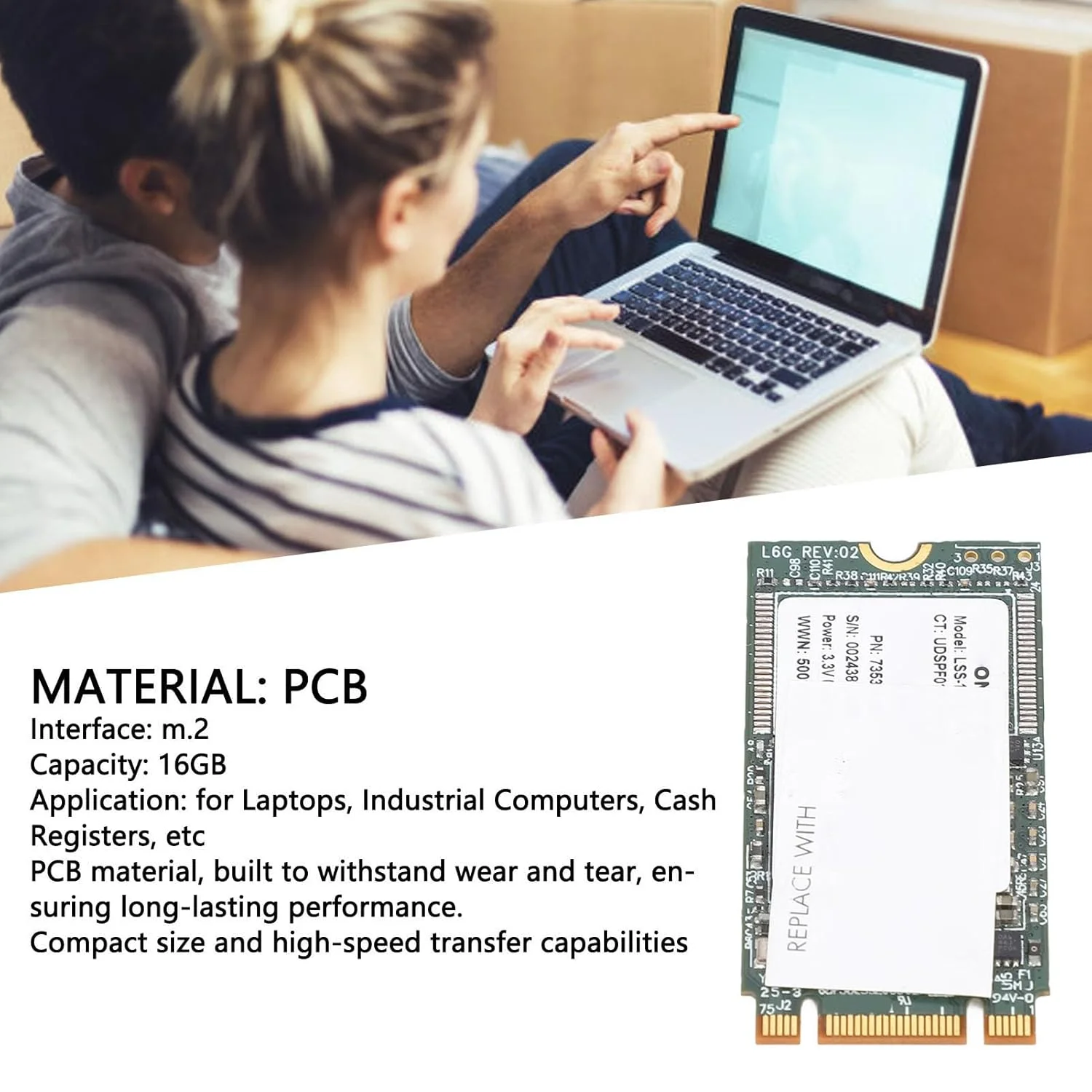 درایو حالت جامد 16 گیگابایتی M.2 SSD PCB برای لپ‌تاپ‌ها، کامپیوترهای صنعتی، صندوق‌های فروشگاهی - ارتقاء فضای ذخیره‌سازی با عملکرد سرعت بالا