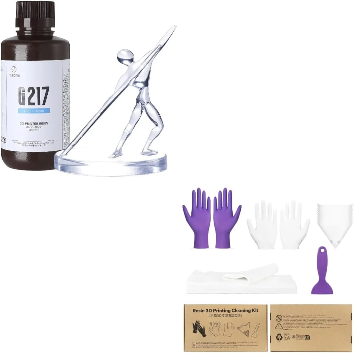 رزین پرینتر سه بعدی شفاف RESIONE G217 و کیت ابزار تمیزکاری پرینت سه بعدی