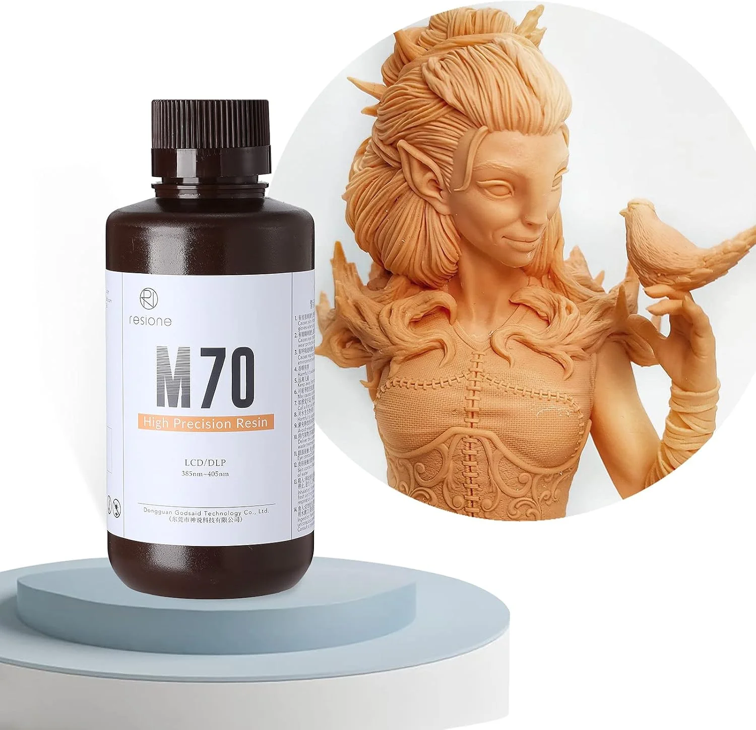 رزین پرینتر سه بعدی RESIONE مدل M70، رزین استاندارد سخت فوتوپلیمری با طول موج 405 نانومتر، دارای دقت بالا و بوی کم برای پرینت سه بعدی LCD MSLA (وزن 1000 گرم)