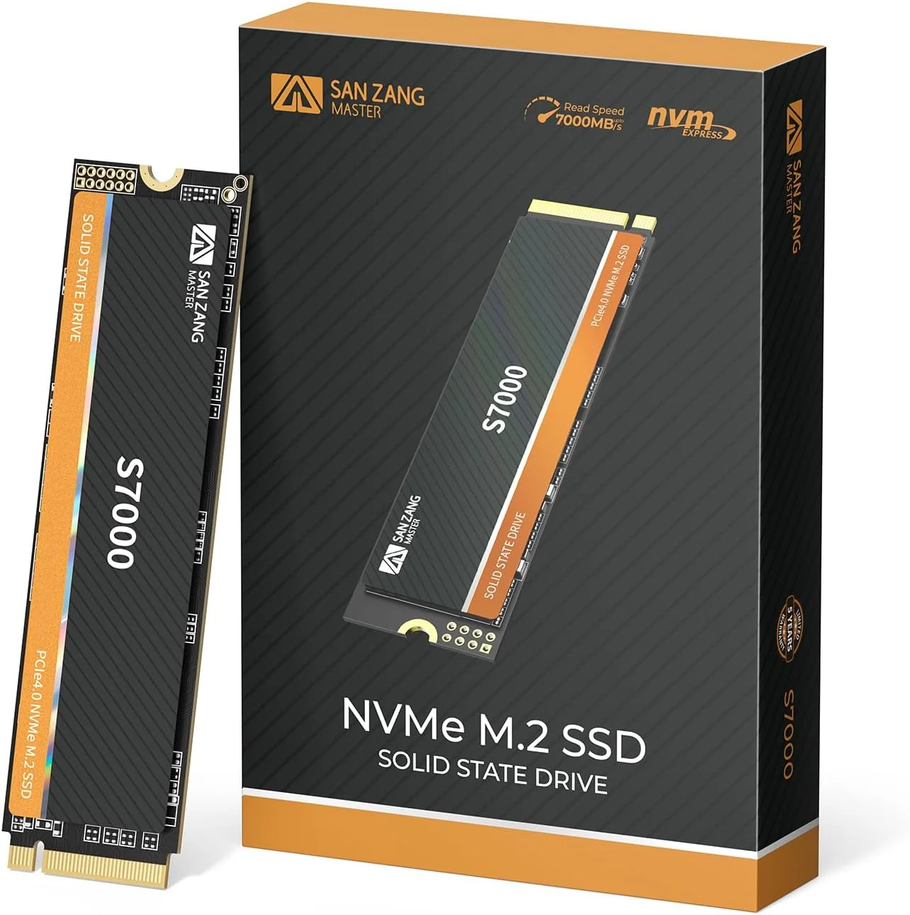 اس اس دی داخلی SANZANG M.2 با ظرفیت 4 ترابایت NVME، سرعت خواندن تا 7000 مگابایت بر ثانیه، هارد درایو M.2 PCIe Gen4 2280، فلش 3D NAND، درایو حالت جامد برای بازی و ویرایش گرافیک، مدل S7000