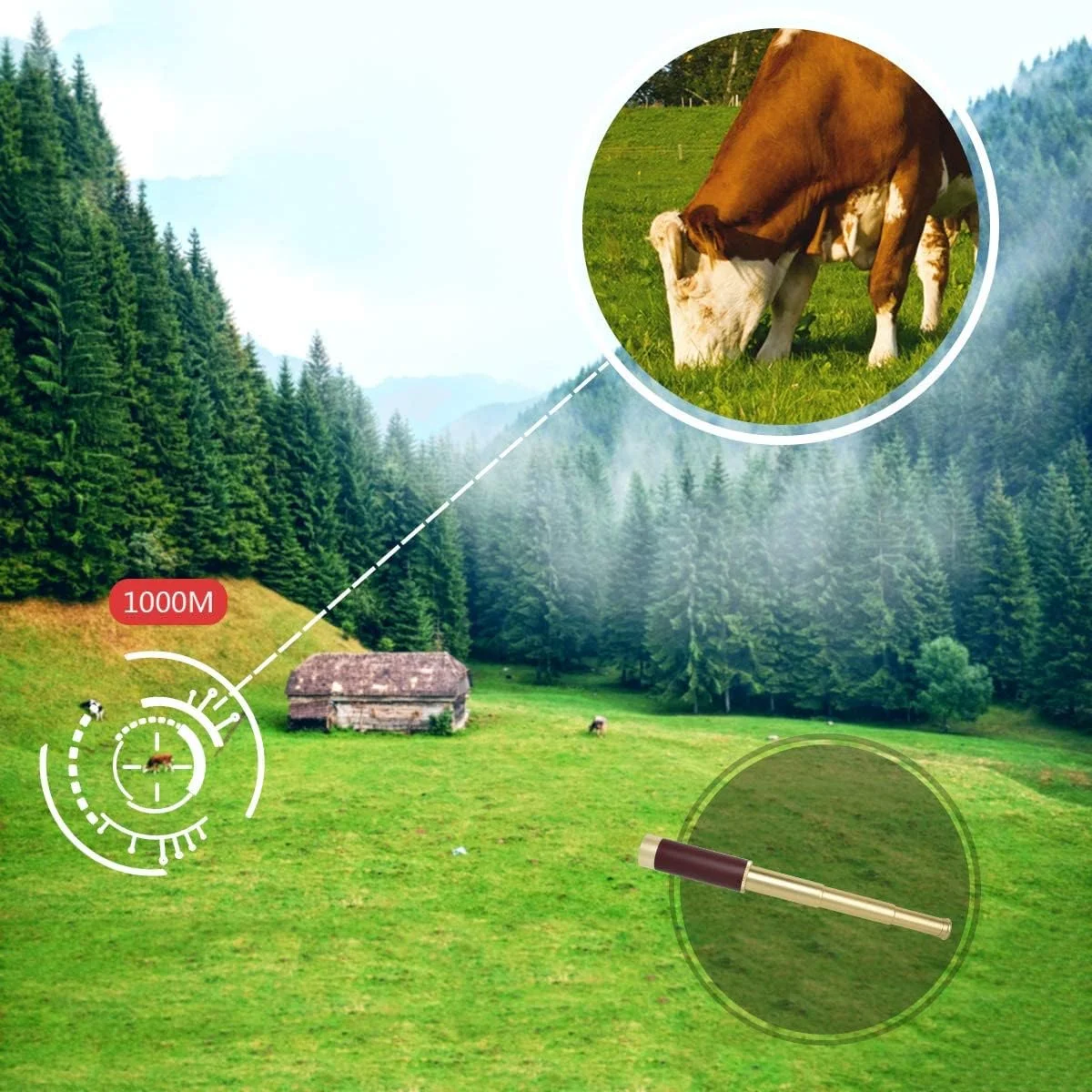 تلسکوپ تک چشمی برای کودکان و بزرگسالان، تلسکوپ برنجی تاشو دستی با بزرگنمایی 25x30، دوربین دزد دریایی قابل حمل برای سفر با کشتی کروز، تماشای بازی، پیاده روی، شکار و موارد دیگر