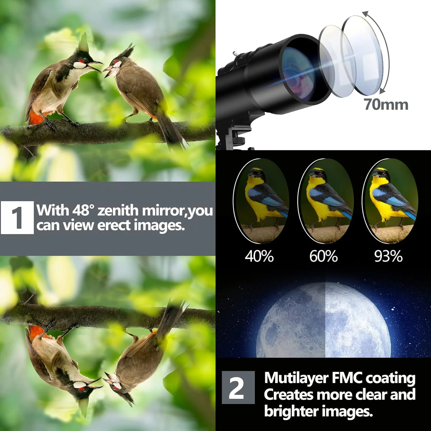 تلسکوپ نجومی برای کودکان، تلسکوپ نجومی 400/70 میلیمتری 90X تکچشمی فضایی قابل حمل شکستی با سهپایه، هدیه تلسکوپ برای کودکان/مبتدیان (سفید) تلسکوپ نجومی برای کودکان، تلسکوپ نجومی 400/70 میلیمتری 90X تکچشمی فضایی قابل حمل شکستی با سهپایه، هدیه تلسکوپ برای کودکان/مبتدیان (سفید)