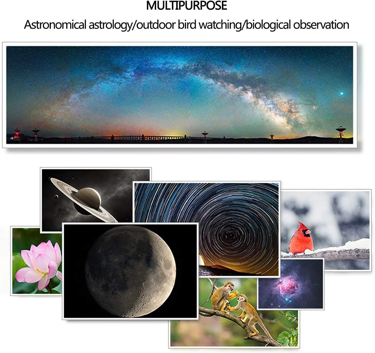 تلسکوپ نجومی انکساری 400 میلی‌متری 30 میلی‌متری برای کودکان و مبتدیان، تلسکوپ مسافرتی قابل حمل با سه‌پایه + منظره‌یاب + آداپتور گوشی هوشمند 2021 جدید