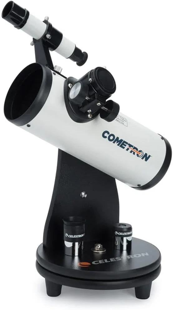 تلسکوپ کامترون فرست اسکوپ 76 میلی‌متری سلسترون - تلسکوپ دابسونی رومیزی جمع و جور و قابل حمل - تلسکوپ ایده آل برای مبتدیان - شامل فایندر اسکوپ 5X24 - بسته نرم افزاری نجومی جایزه