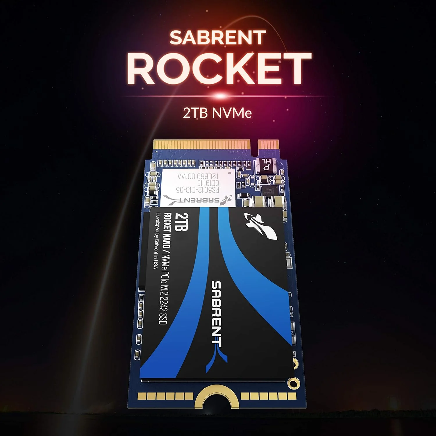 اس اس دی 2 ترابایتی Sabrent Rocket NVMe PCIe M.2 2242 بدون DRAM کم مصرف داخلی با عملکرد بالا (SB-1342-2TB)