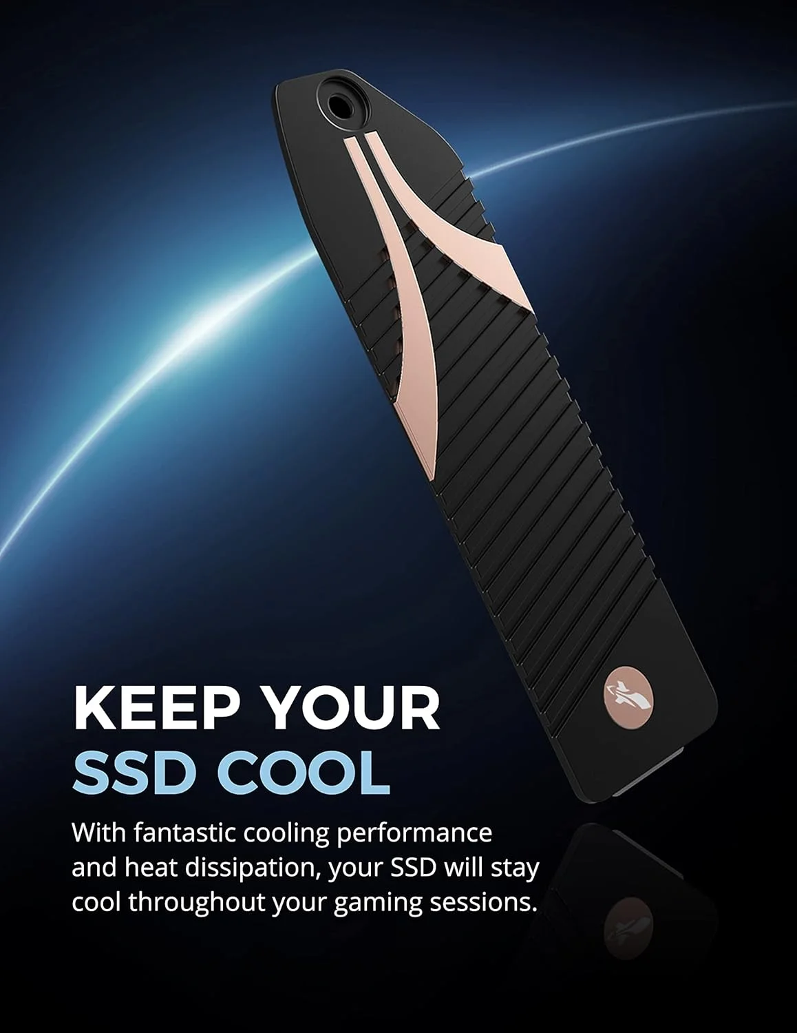 هیت سینک M.2 NVMe سابرنت برای PS5، خنک کننده آلومینیومی SSD NVMe، پد سیلیکونی حرارتی هیت سینک m2 که مخصوص کنسول بازی پلی استیشن 5 طراحی شده است (SB-PSHS)