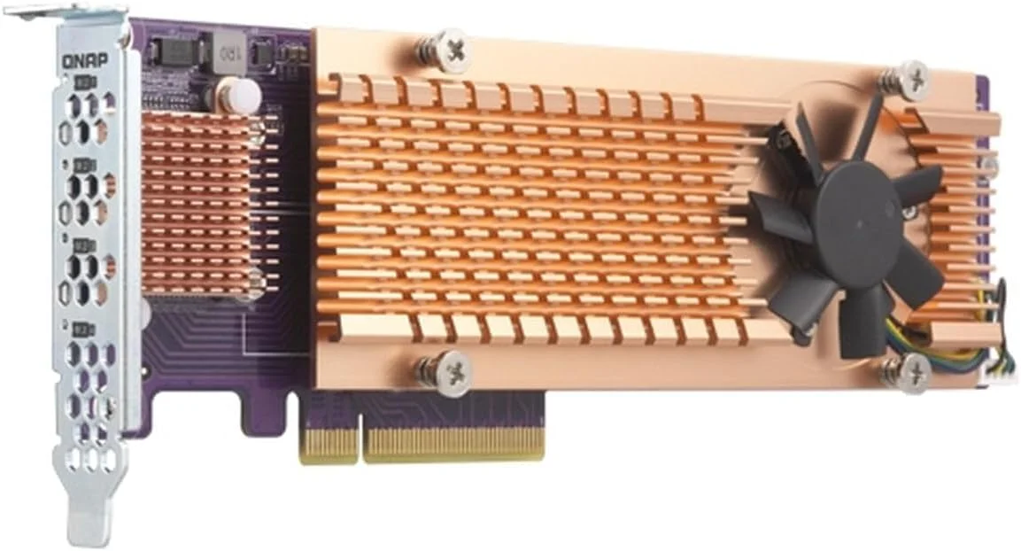 کارت توسعه چهارگانه M.2 PCIe SSD کیونپ QM2-4P-384 کارت توسعه چهارگانه M.2 PCIe SSD کیونپ QM2-4P-384