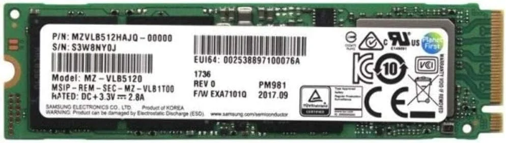 اس اس دی M.2 با ظرفیت ۵۱۲ گیگابایت مدل PM981 NVMe PCIe 3.0 x 4