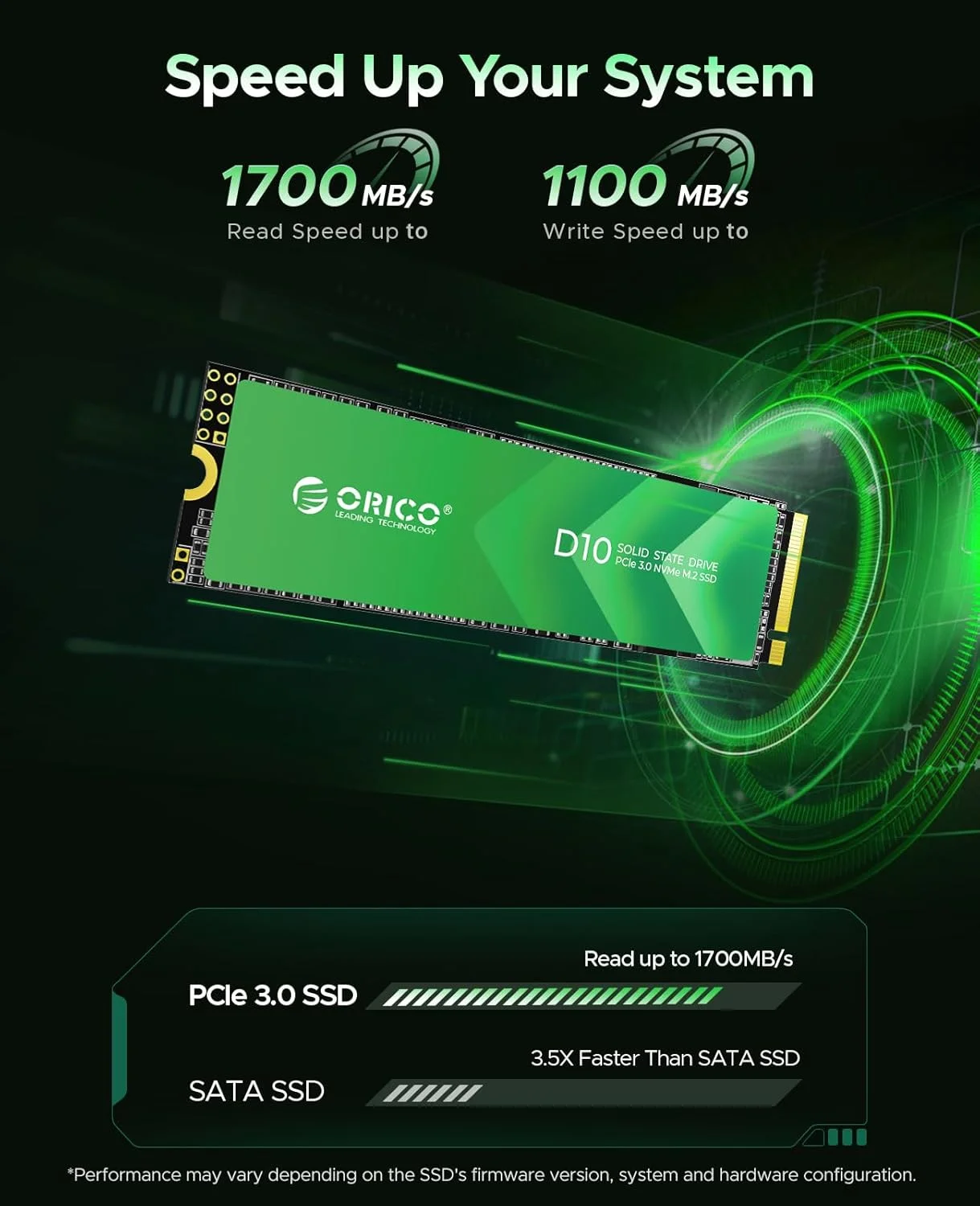 درایو اس اس دی 128 گیگابایتی M.2 NVMe اوریکو، PCIe Gen3x4 2280 - سرعت تا 1700 مگابایت بر ثانیه، درایو حالت جامد داخلی با فلش TLC NAND، سازگار با رزبری پای 5، لپ تاپ و کامپیوتر