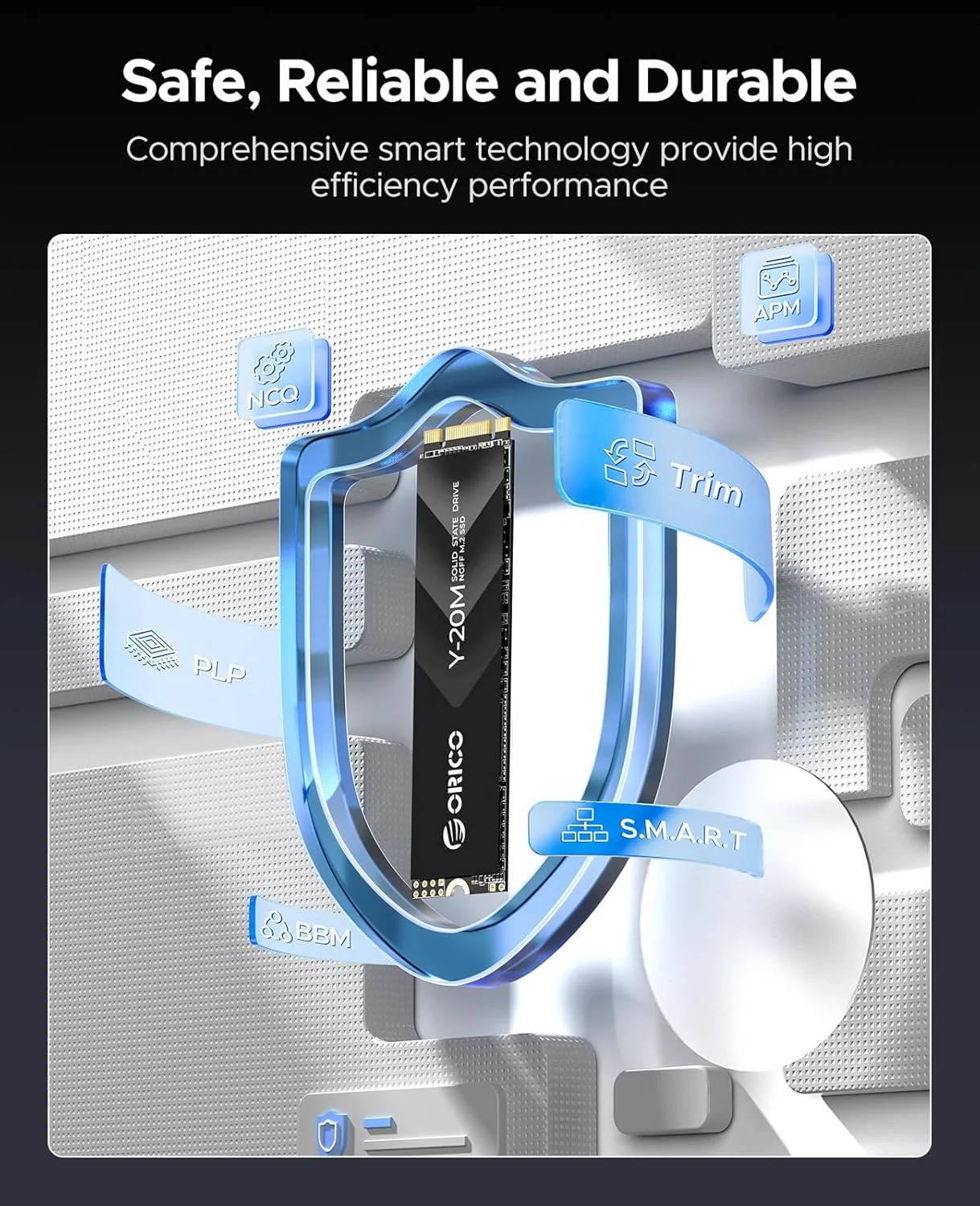 ORICO Y20M M.2 SATA SSD، 2 ترابایت حافظه اس اس دی داخلی SATA M.2 2280 SATA III 6.0Gb/s حداکثر سرعت خواندن: 500MB/s (خواندن: 500MB/s، نوشتن: 480MB/s) 3D NAND