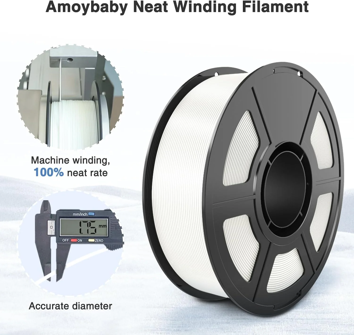 فیلامنت PLA ابریشمی سفید 1.75 میلی‌متری 1 کیلوگرمی (2.2 پوند)، فیلامنت PLA مرواریدی با سرعت بالا برای چاپگر سه بعدی برای چاپ سریع، تاب خوردگی کم و بدون گرفتگی، دقت ابعادی +/- 0.03 میلی‌متر مناسب برای چاپگرهای سه بعدی FDM