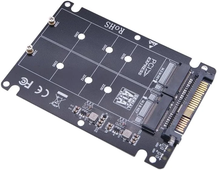 تبدیل M.2 SSD به U.2 / تبدیل M.2 NVME SSD (کلید M) و SSD کلید B به آداپتور U.2 SFF-8639 / کارت آداپتور 2 در 1 - NVME و SATA M.2 به (U.2X16)