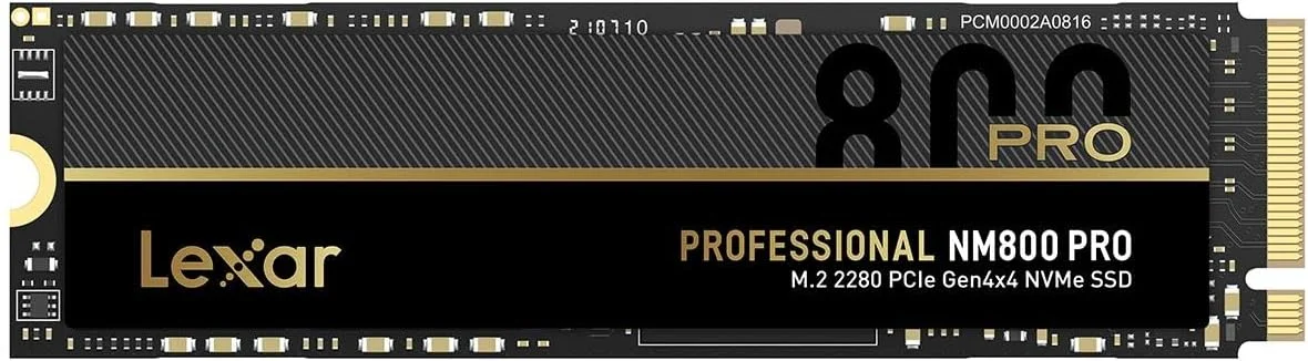 حافظه اس اس دی Lexar Professional NM800 PRO M.2 2280 PCIe Gen4x4 NVMe با ظرفیت 1 ترابایت، سرعت خواندن تا 7500 مگابایت بر ثانیه، برای گیمرها و تولیدکنندگان محتوا (LNM800P001T-RNNNG)