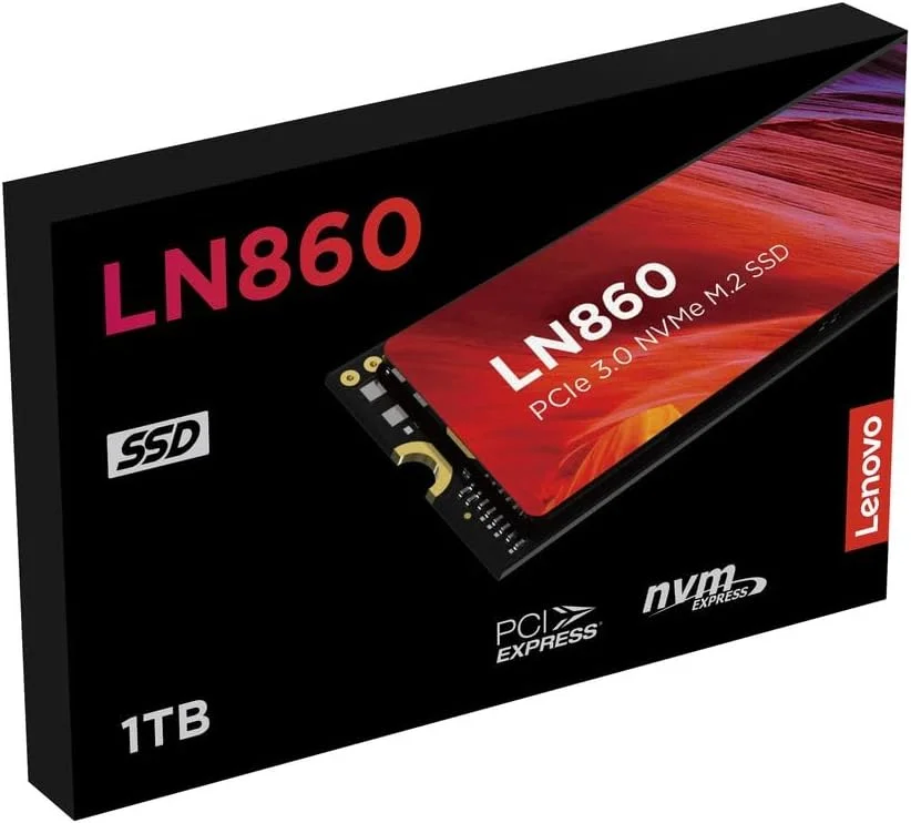 لنوو LN860 NVMe 1 ترابایت، PCIe Gen 3 NVMe M.2 (2280)، درایو حالت جامد داخلی (SSD)