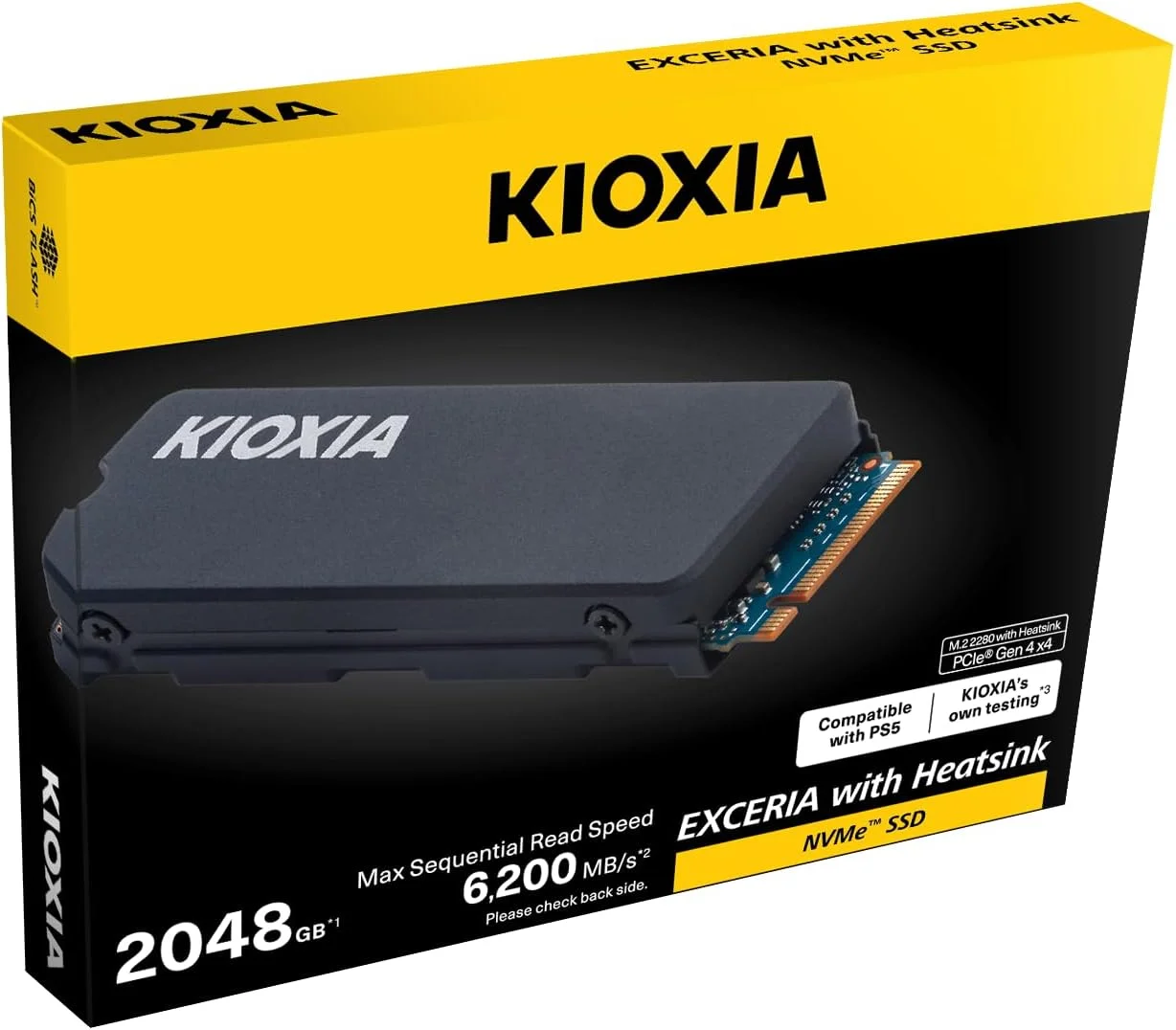 حافظه اس اس دی 2 ترابایتی KIOXIA EXCERIA NVMe – M.2 2280، هیت سینک، PCIe Gen4، سرعت خواندن 6200 مگابایت بر ثانیه، سرعت نوشتن 4900 مگابایت بر ثانیه حافظه اس اس دی 2 ترابایتی KIOXIA EXCERIA NVMe – M.2 2280، هیت سینک، PCIe Gen4، سرعت خواندن 6200 مگابایت بر ثانیه، سرعت نوشتن 4900 مگابایت بر ثانیه