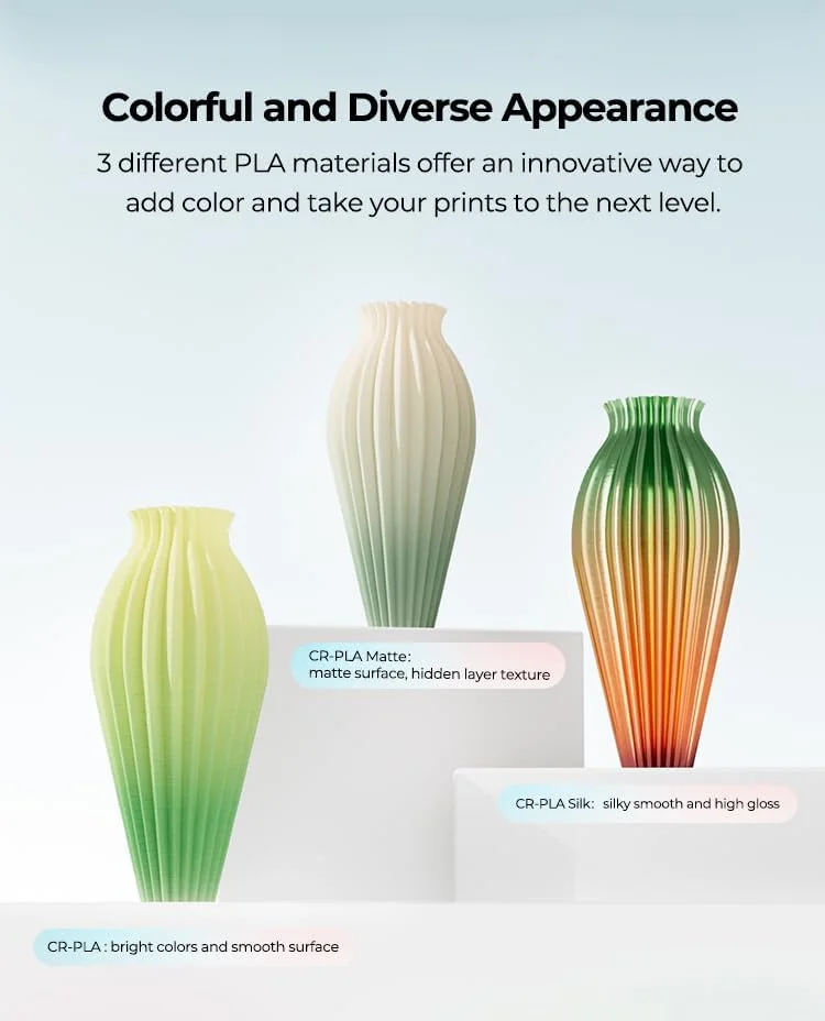 فیلامنت PLA کرالیتی 1.75 میلی‌متر، فیلامنت پرینتر سه بعدی، اسپول 1.0 کیلوگرمی (2.2 پوند)، بدون تاب برداشتن، چقرمگی بهبود یافته، دقت ابعادی ±0.03 میلی‌متر، فیلامنت پرینت، برای پرینترهای سه بعدی FDM (رنگین کمانی)