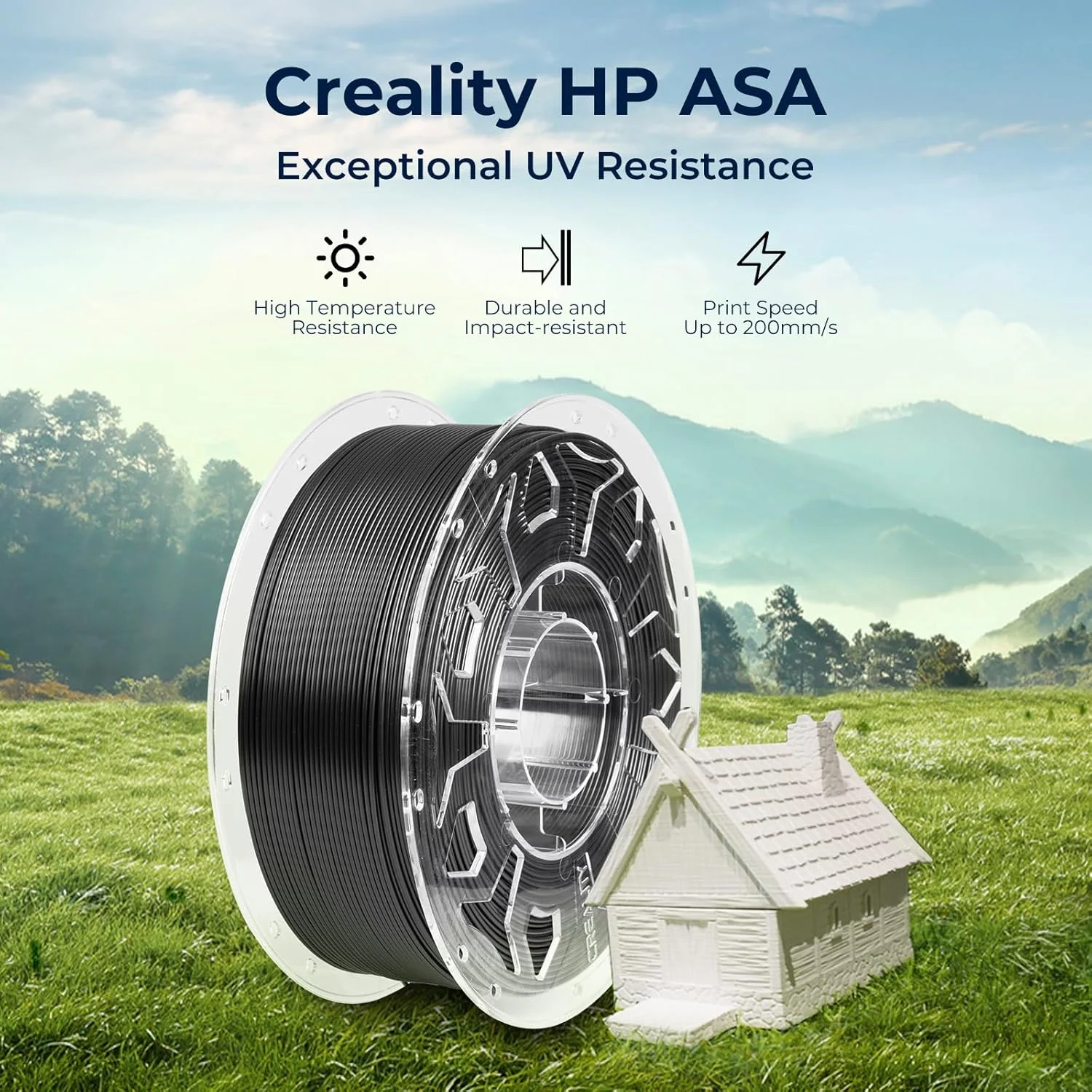 فیلامنت ASA کرالیتی 1.75 میلی متر، اسپول 1 کیلوگرمی (2.2 پوند)، فیلامنت پرینتر سه بعدی، تحمل دمای بالا - فیلامنت ASA مناسب برای چاپ قطعات کاربردی فضای باز، دقت ابعادی +/- 0.03 میلی متر