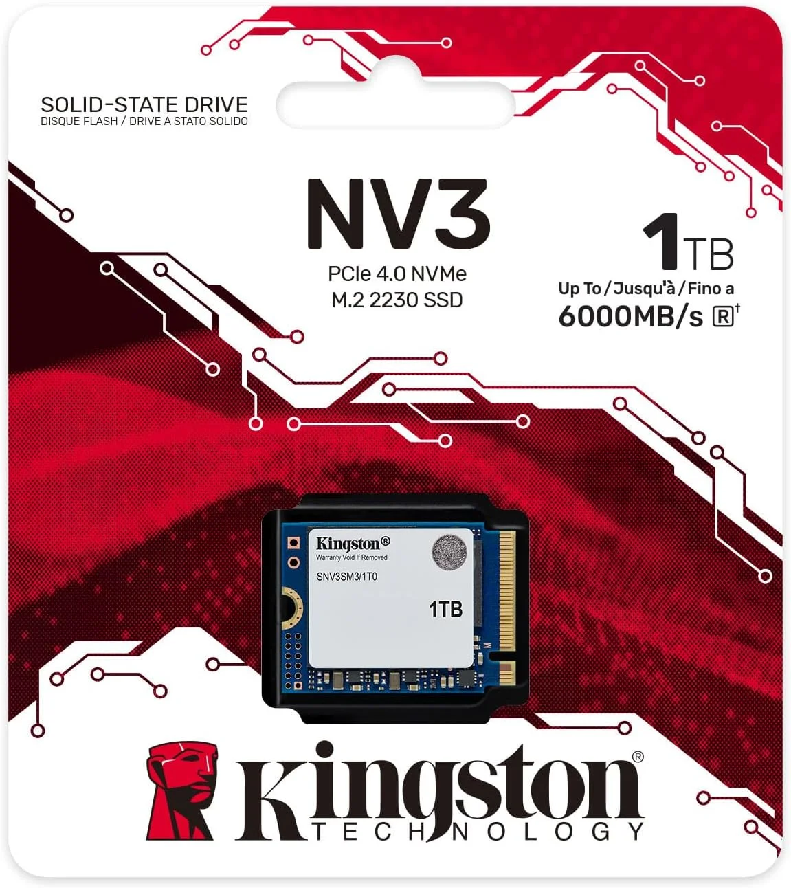 حافظه اس اس دی اینترنال کینگستون NV3 NVMe PCIe 4.0 با ظرفیت 1 ترابایت مدل M.2 2230-SNV3SM3/1T0